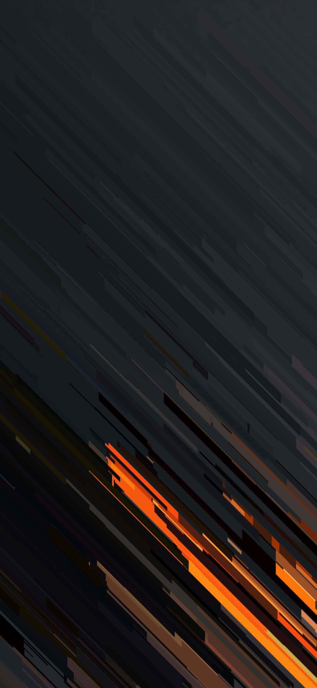 1080x2340 4K Abstract Black Orange Stripes Picha ya Ukuta