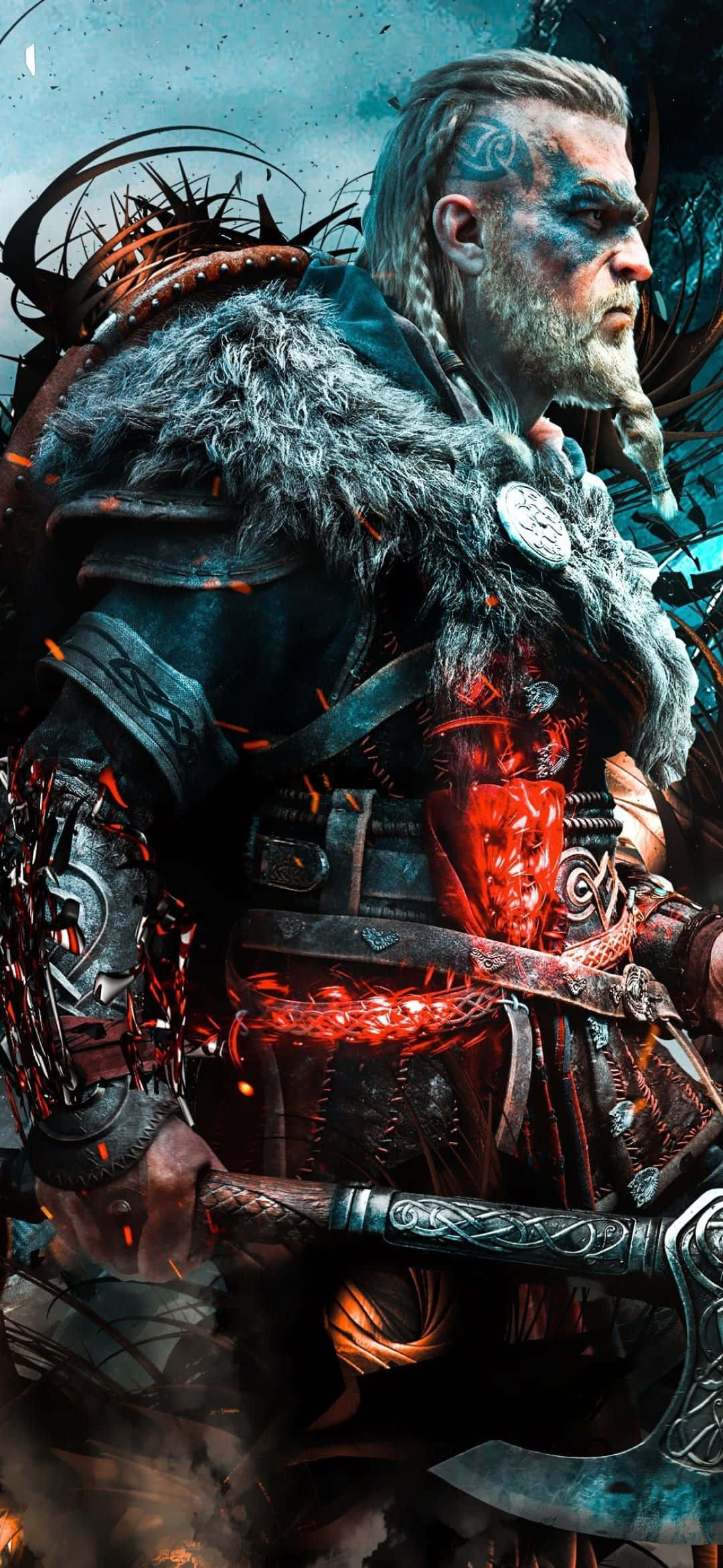 1080x2340 4K Assassin's Creed Valhalla Picha ya Ukuta