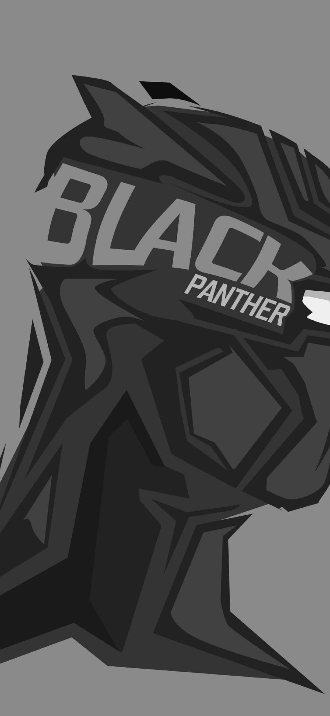 1080x2340 4K Black Panther Monochrome Digital Art Picha ya Ukuta