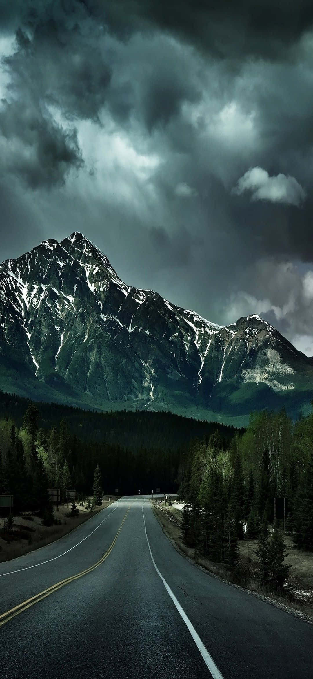 1080x2340 4K Canadian Rockies Mountain Range Picha ya Ukuta