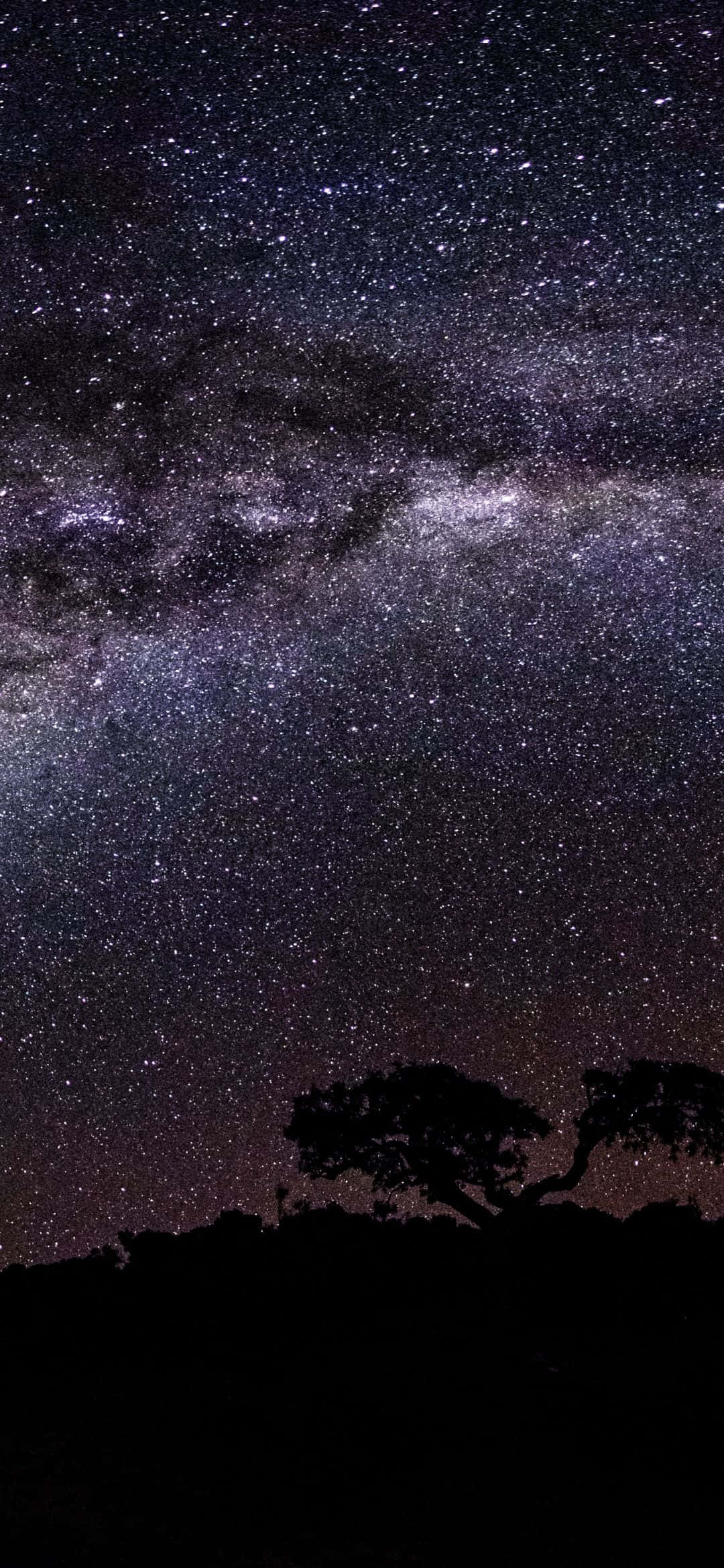 1080x2340 4K Milky Way Night Sky Picha ya Ukuta