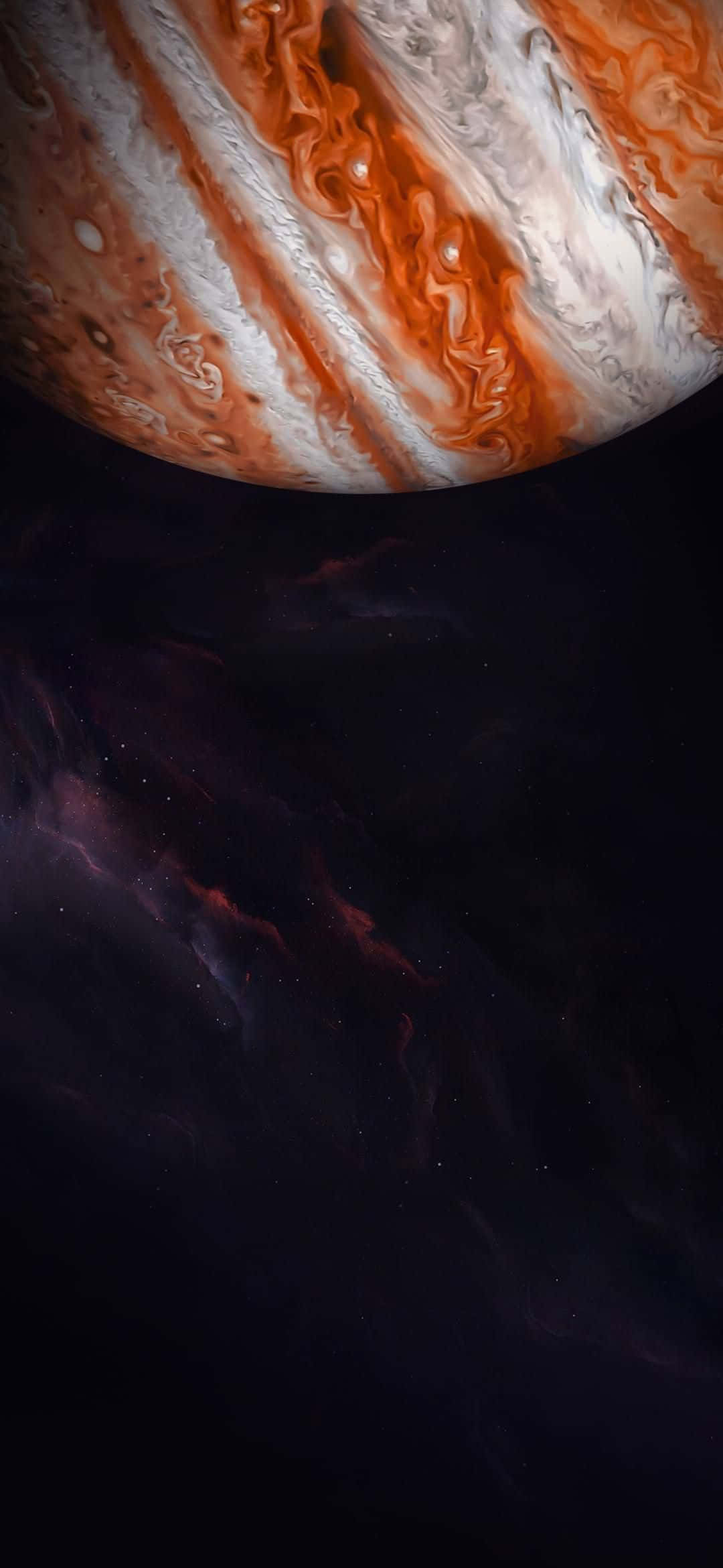 1080x2340 4K Planet Jupiter Slanted Digital Art Picha ya Ukuta