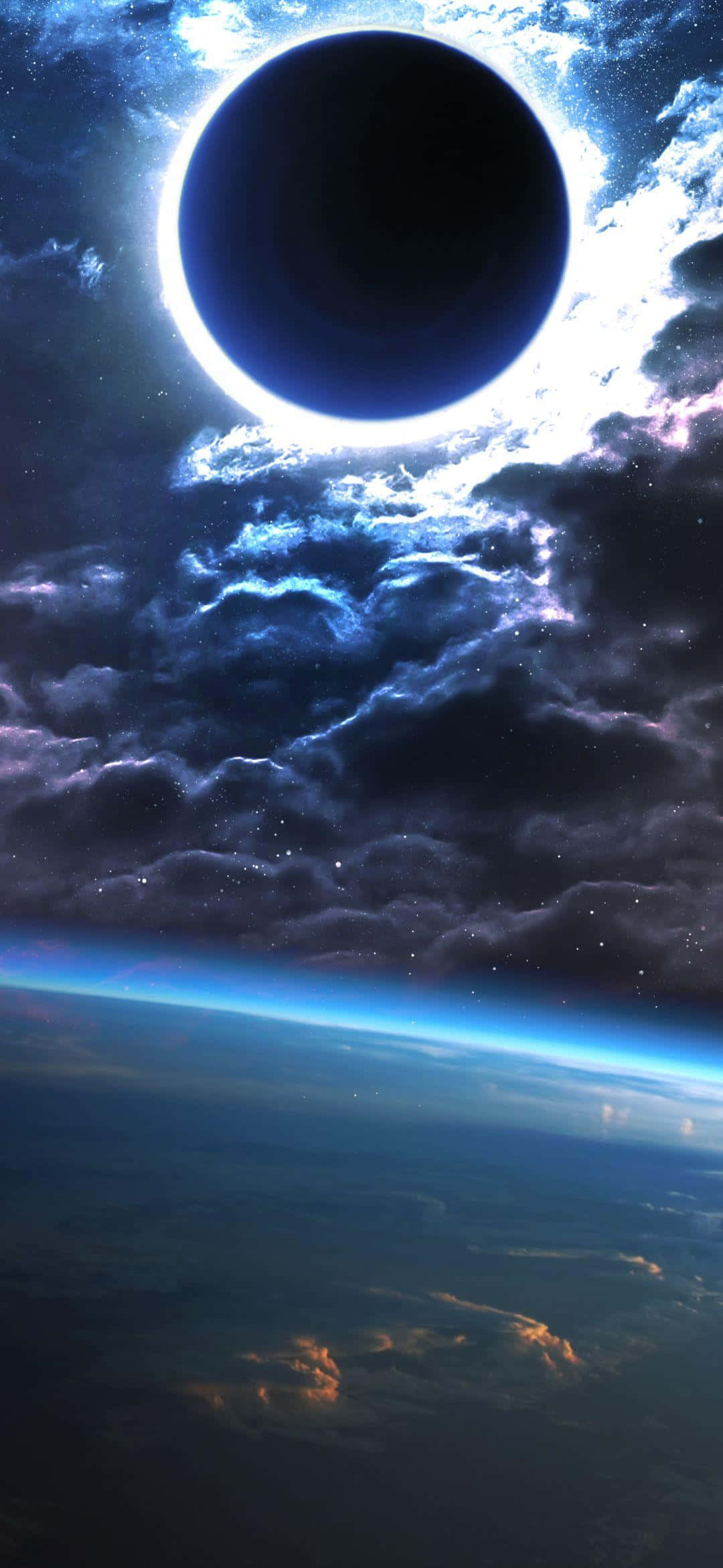1080x2340 4K Solar Eclipse Digital Art Picha ya Ukuta