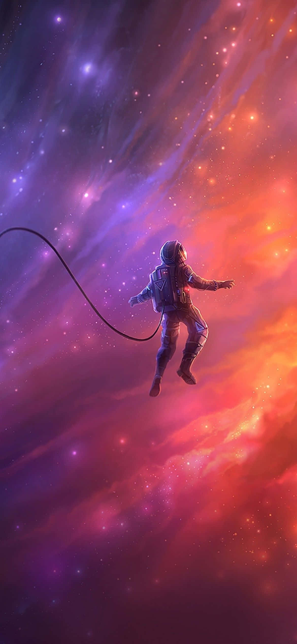 1170x2532 Astronaut Outer Space Picha ya Ukuta