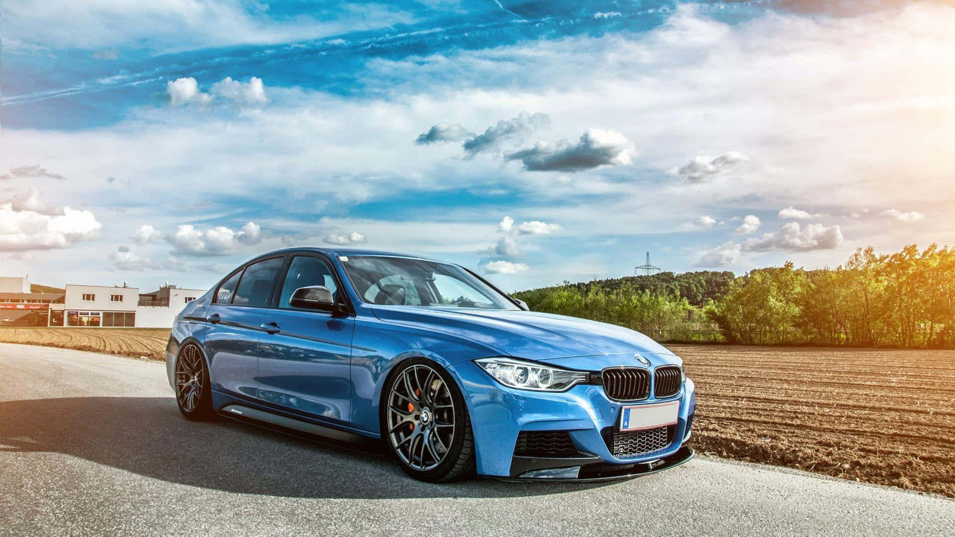 1920x1080 BMW Shiny Blue F30 Picha ya Ukuta