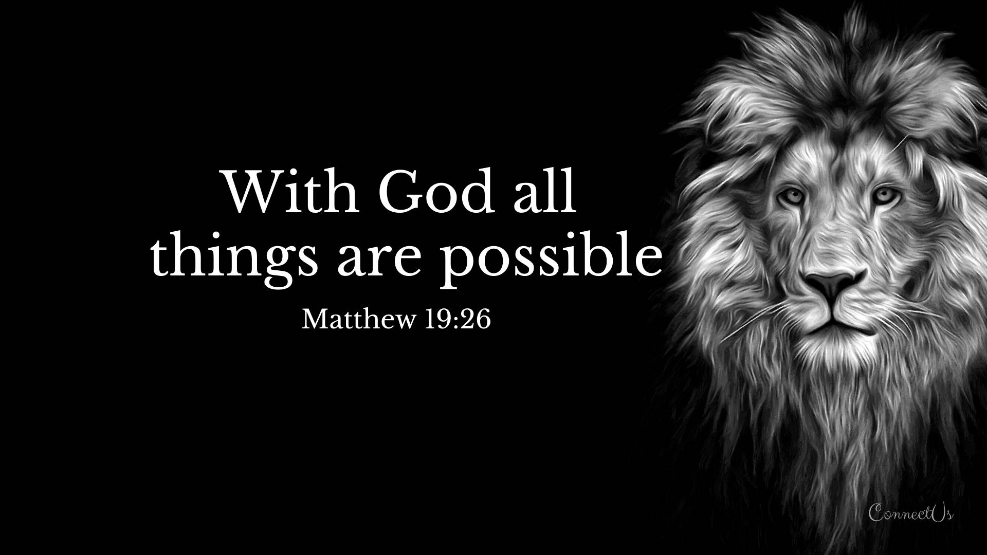 1920x1080 HD Biblia Mathayo 19:26 Picha ya Ukuta