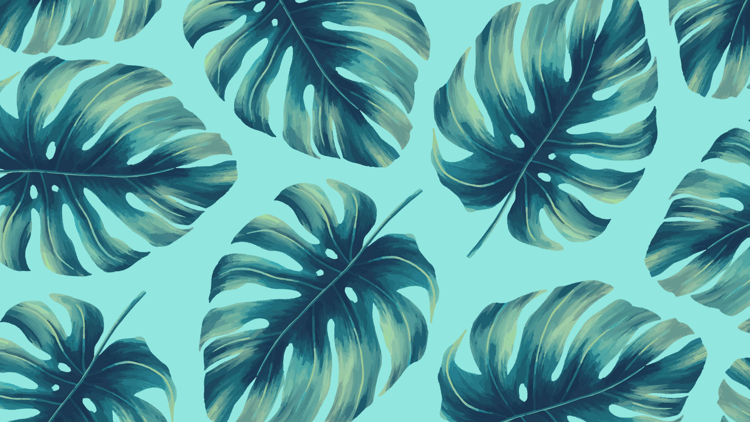 2560x1440 Majani ya Mimea ya Majira ya Joto Kijani Picha ya Ukuta