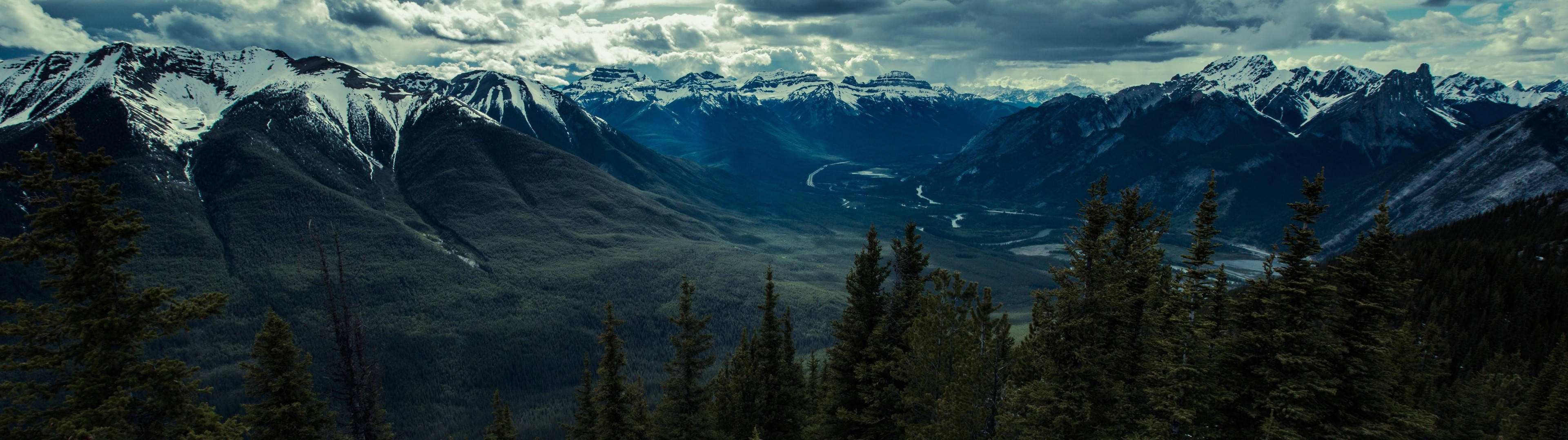 3840x1080 HD Mlima wa Skrini Mbili Picha ya Ukuta