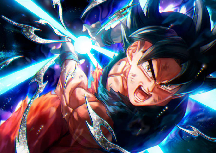 3D Anime Goku Akifanya Dragon Ball Katika 8K Picha ya Ukuta
