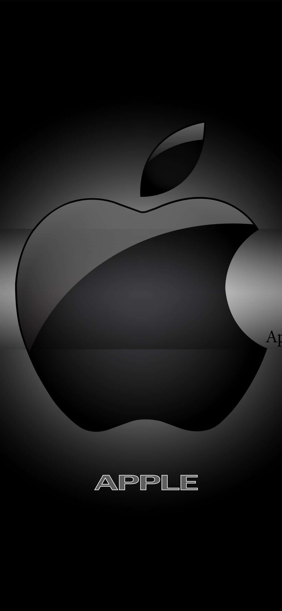 3D Pixel 3 Alama ya Apple ya Rangi ya Kijivu na Nyeusi Picha ya Ukuta