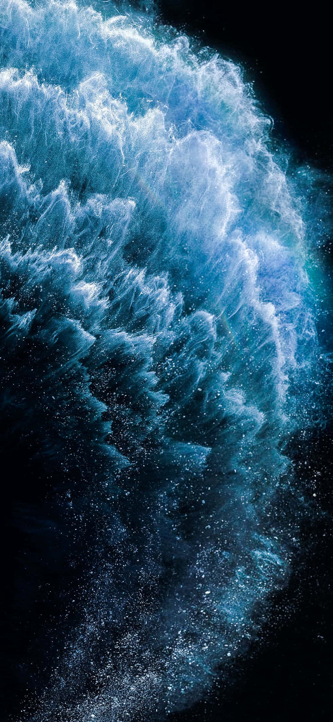 4K AMOLED Background Crashing Waves Texture Picha ya Ukuta