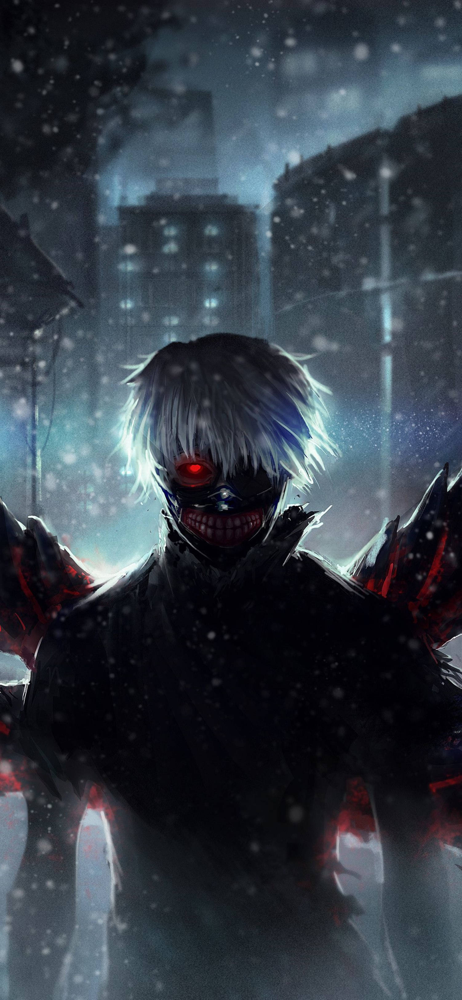 4K Anime iPhone Tokyo Ghoul Ken Mweusi Picha ya Ukuta