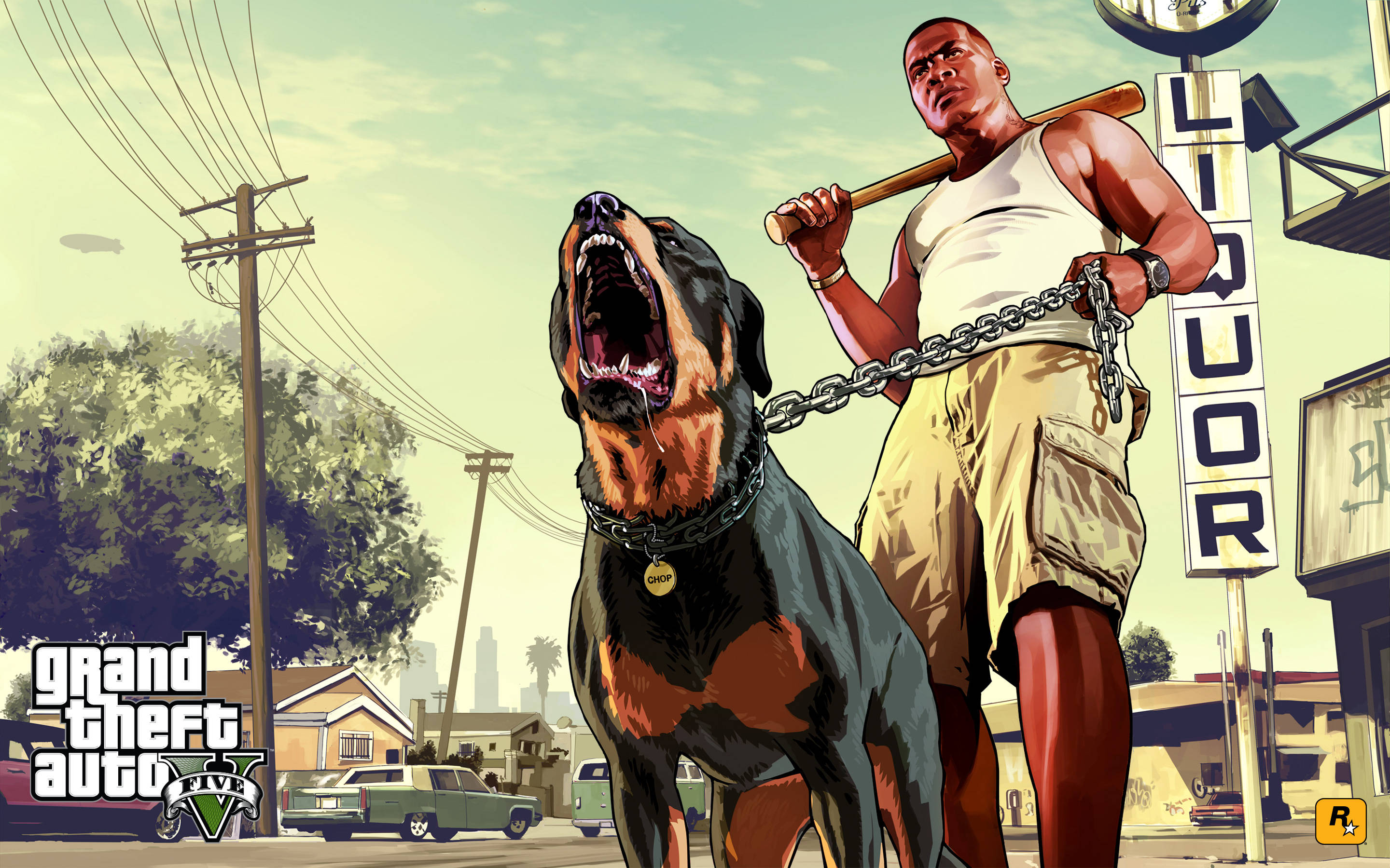 4K GTA 5 Franklin Akimshika Chop Picha ya Ukuta
