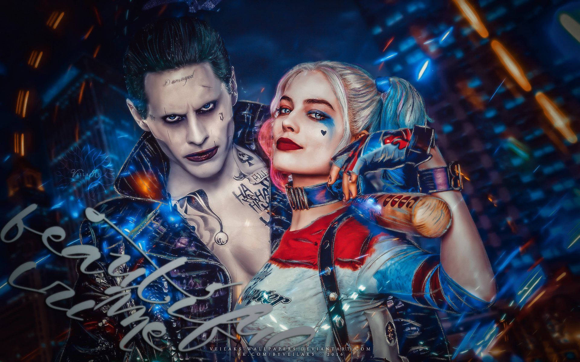 4K Harley Quinn na Joker Picha ya Ukuta
