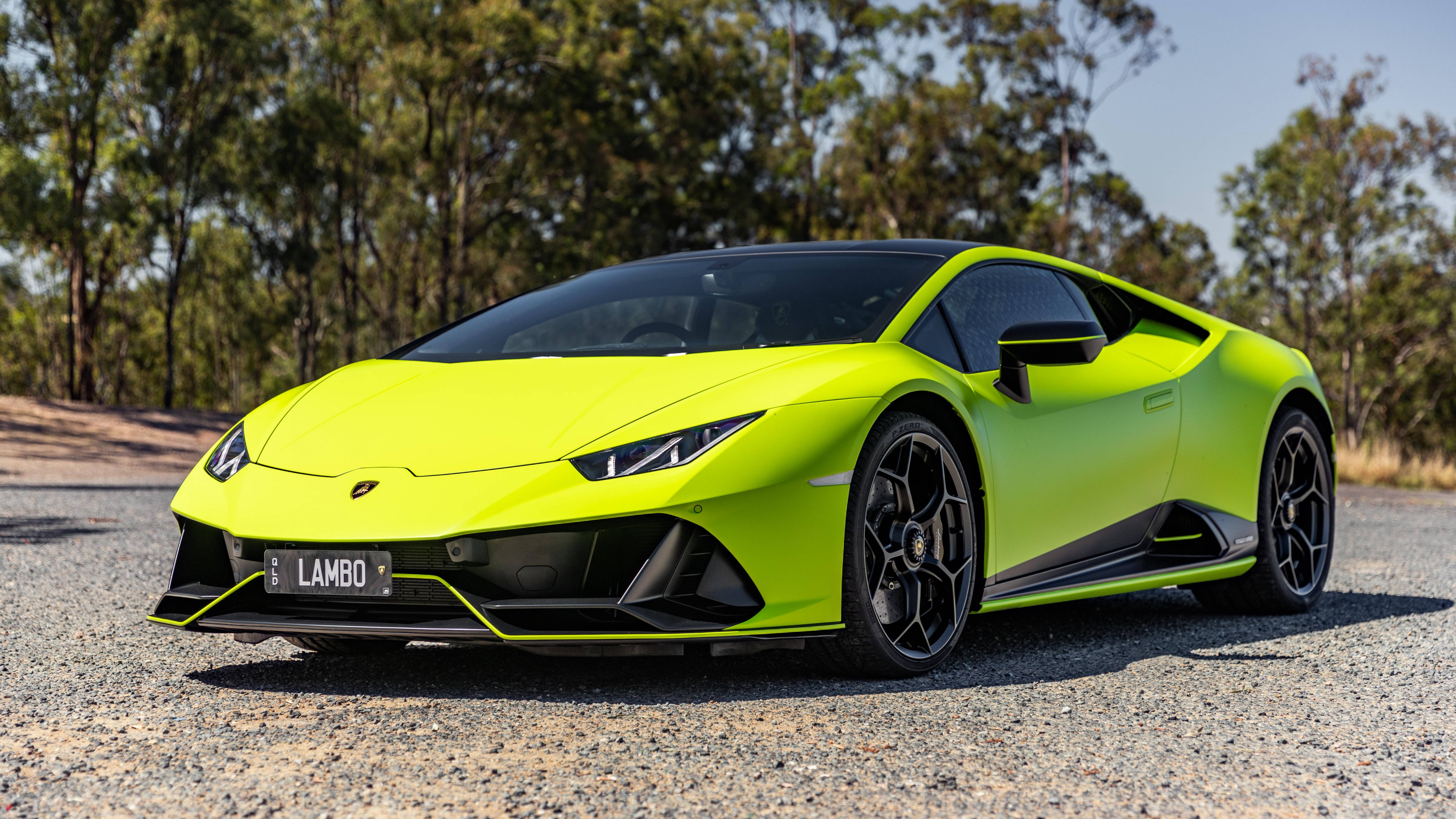 4K Laptop Gari Verde Shock Lamborghini Picha ya Ukuta