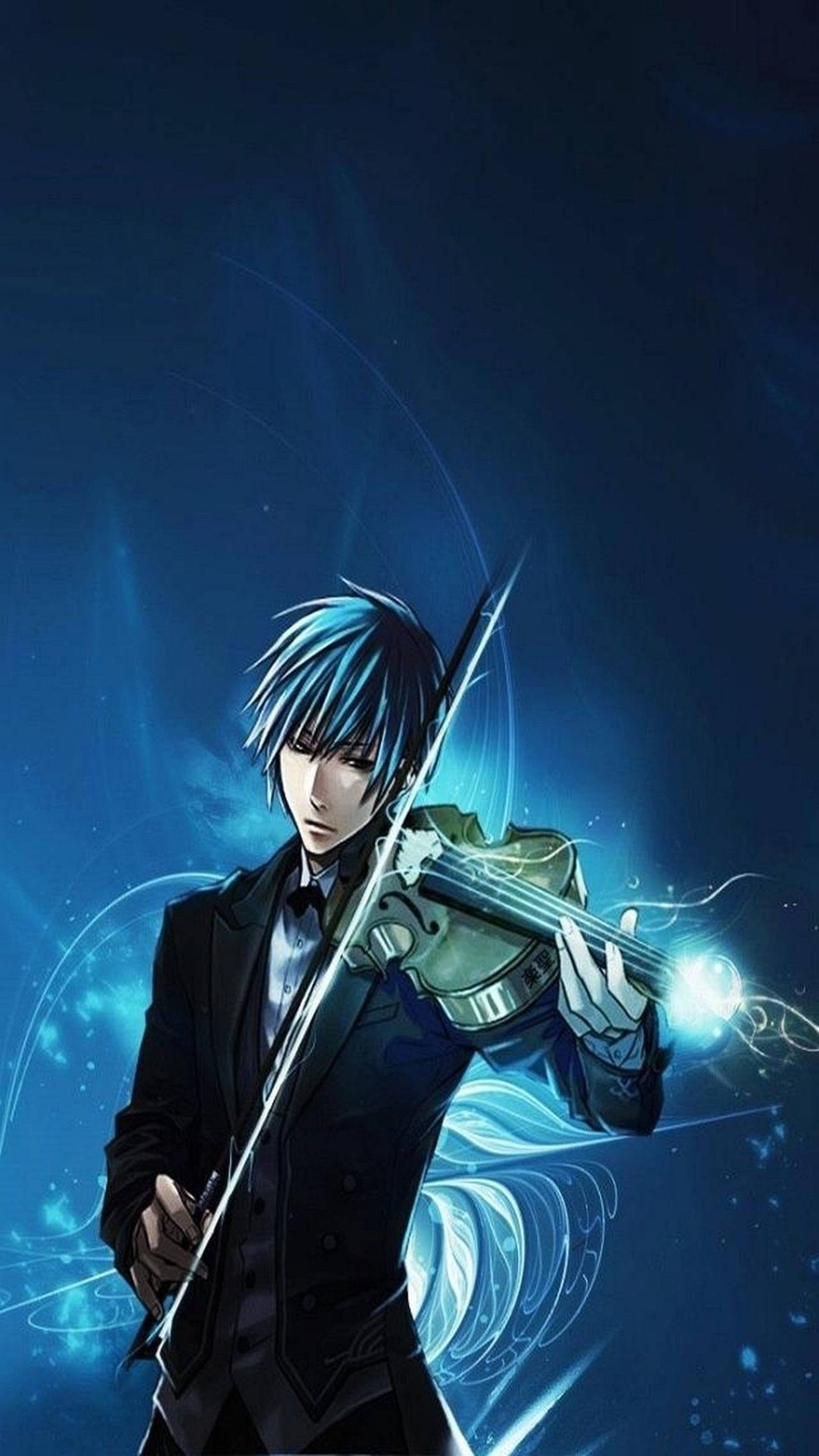 4K Mtu wa iPhone wa Anime Anacheza Violin Picha ya Ukuta
