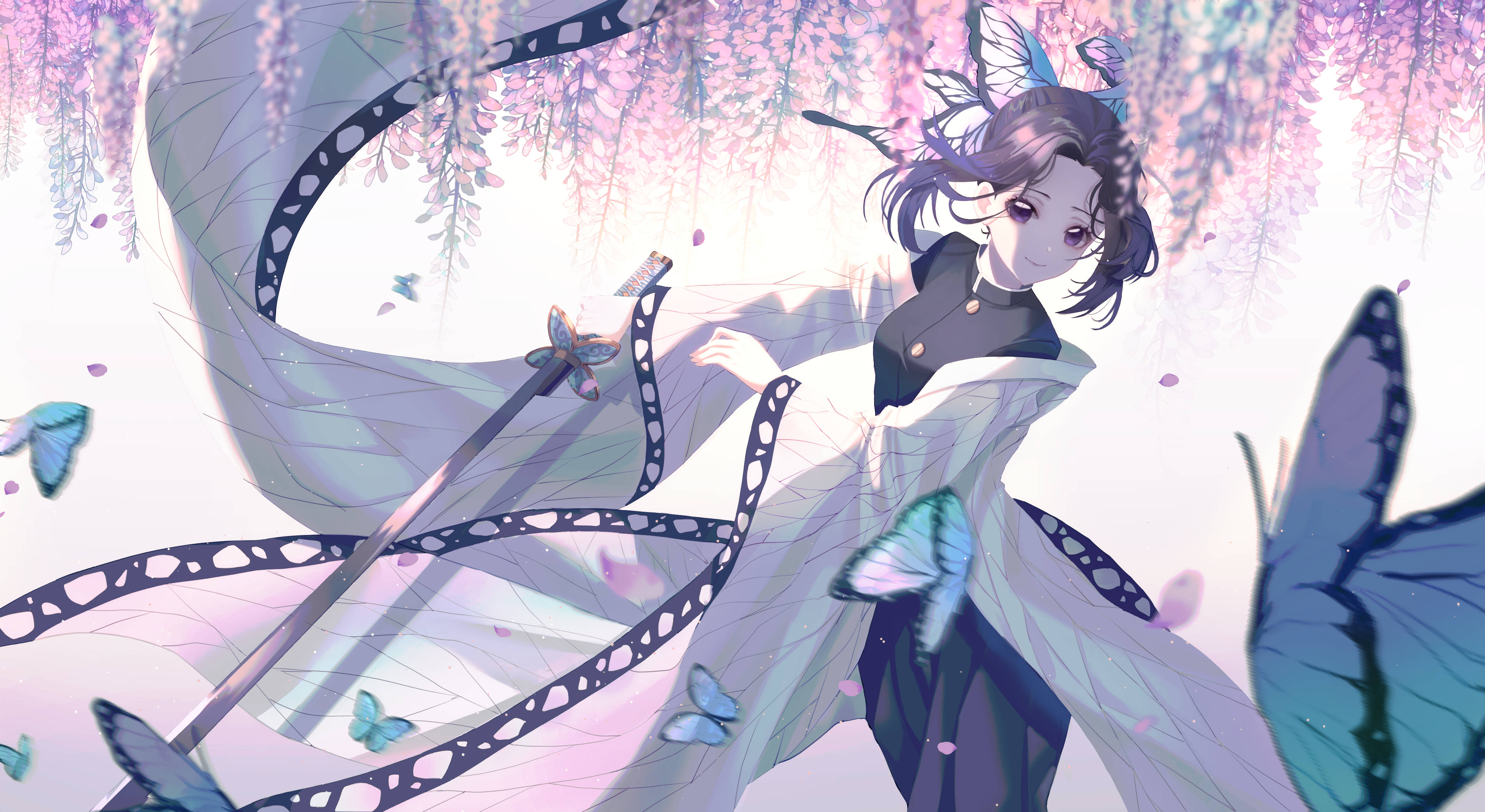 4K Shinobu Mrembo wa Demon Slayer Picha ya Ukuta