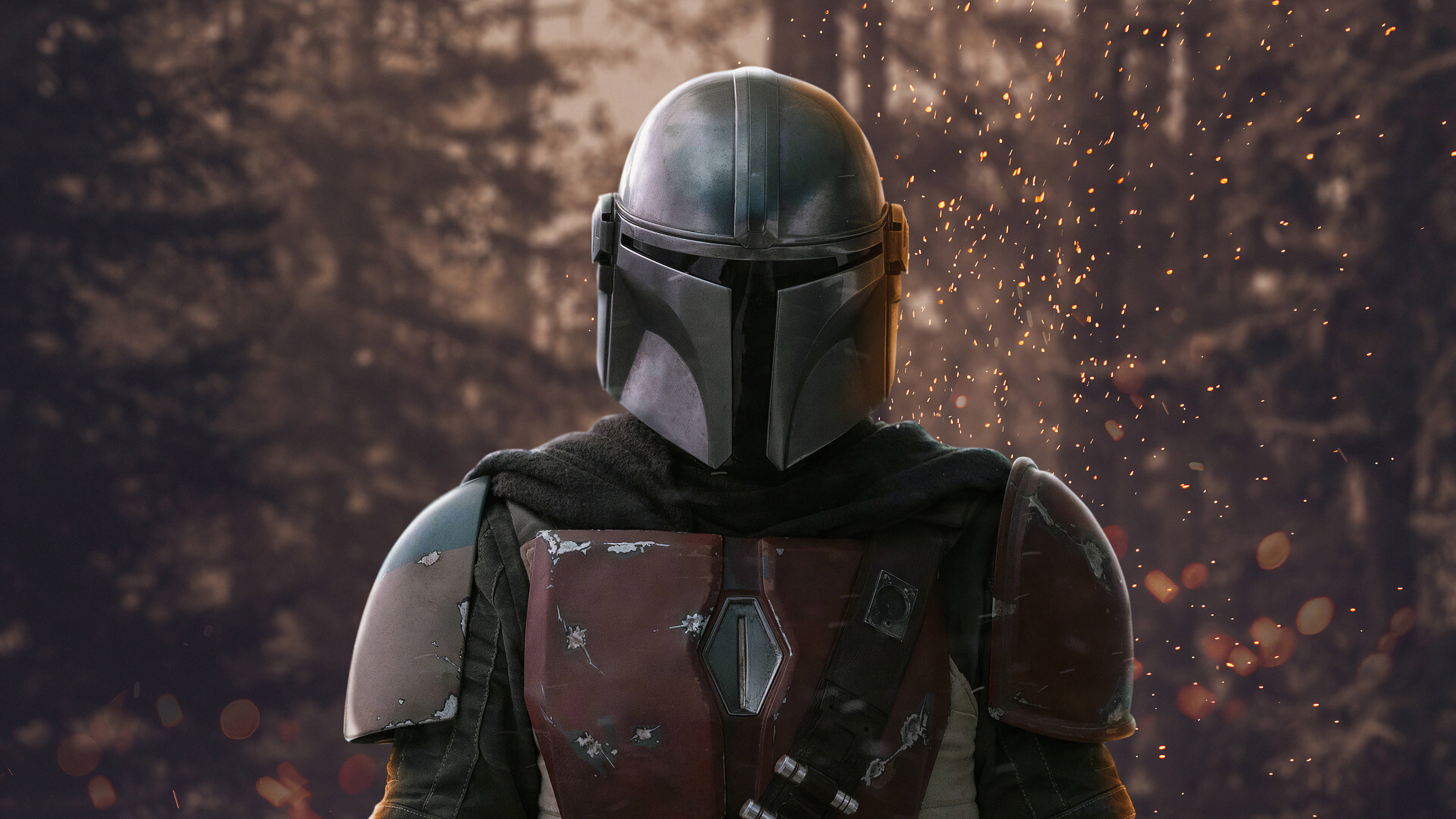 4K The Mandalorian Boba Fett Msituni Giza Picha ya Ukuta