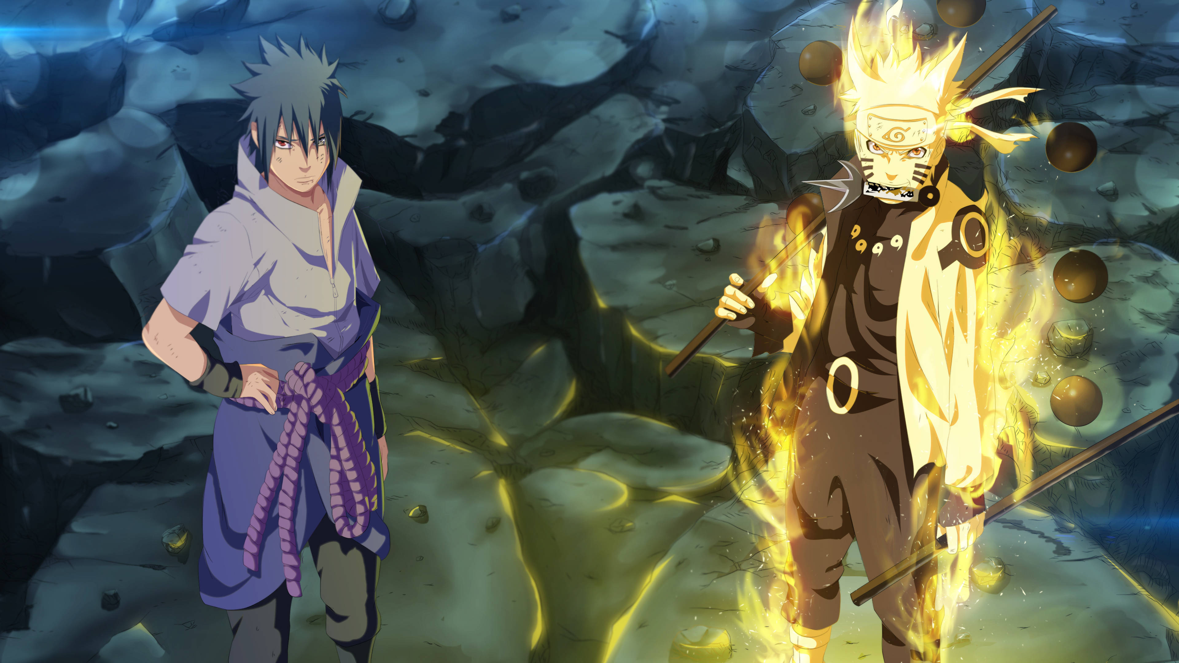 4K Ultra HD Naruto na Sasuke Picha ya Ukuta