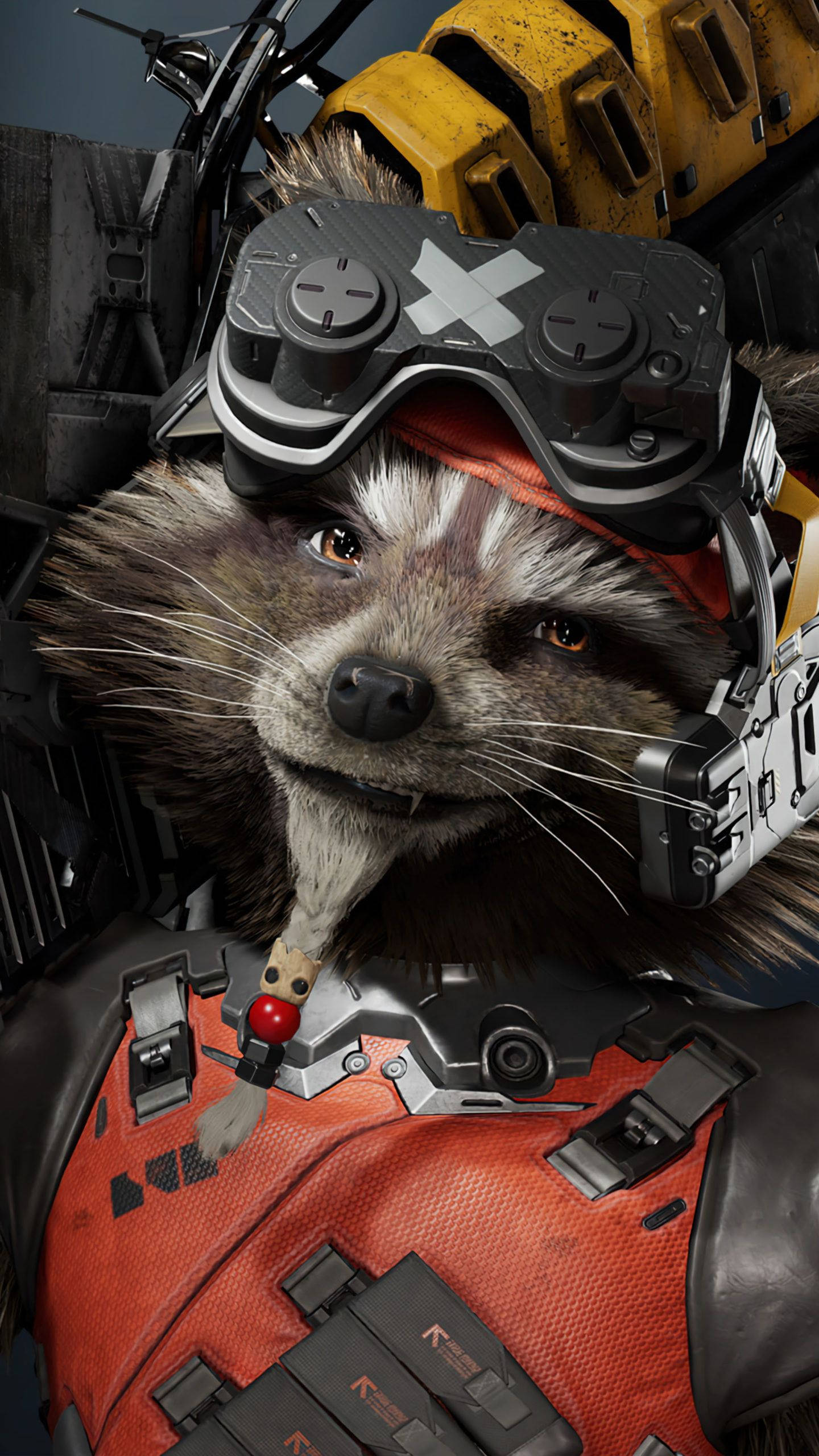 4K Walinzi wa Galaxy Rocket Raccon Akiwa na Silaha Picha ya Ukuta