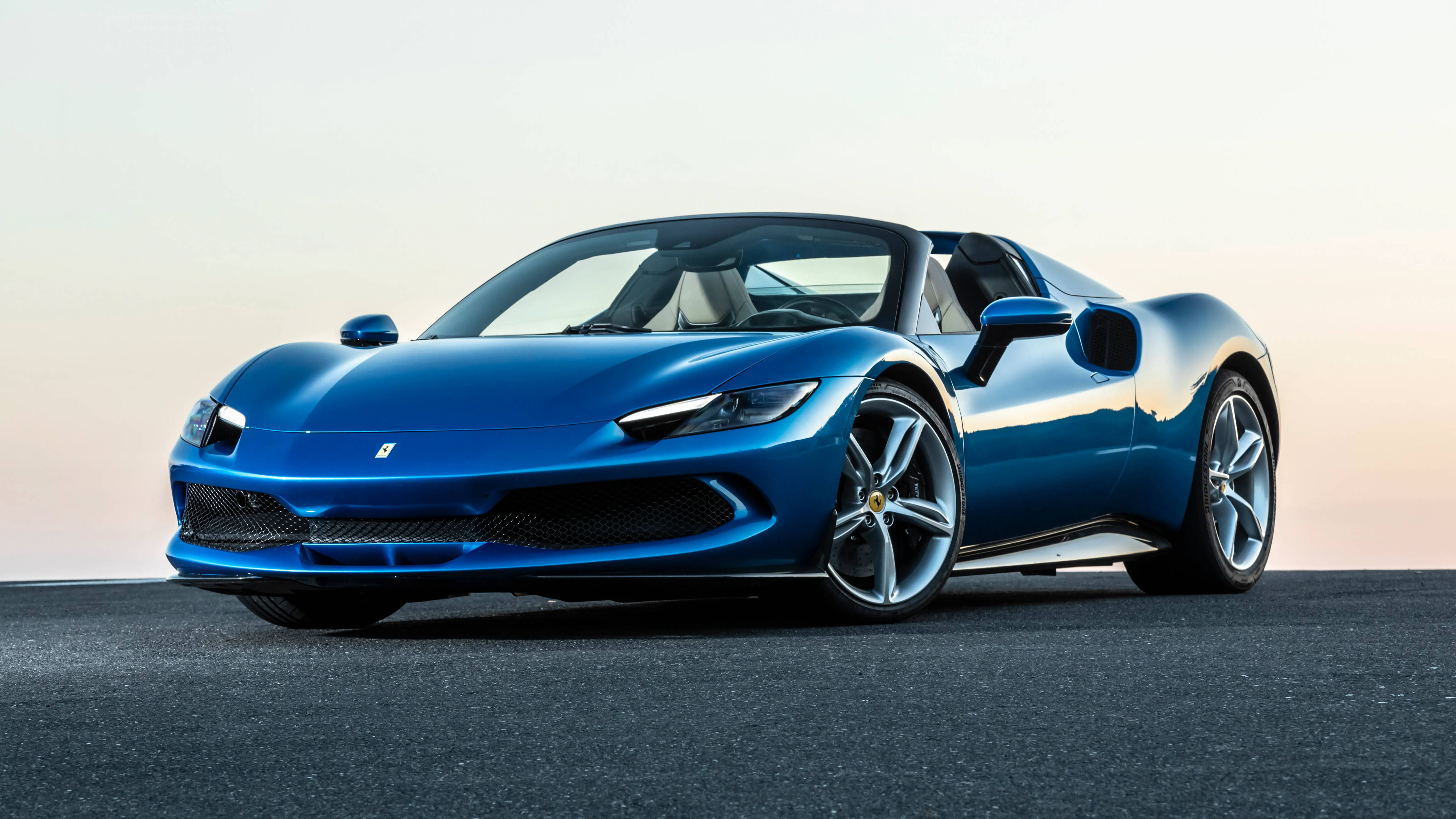 5120X1440 Ferrari Gari Bluu Picha ya Ukuta