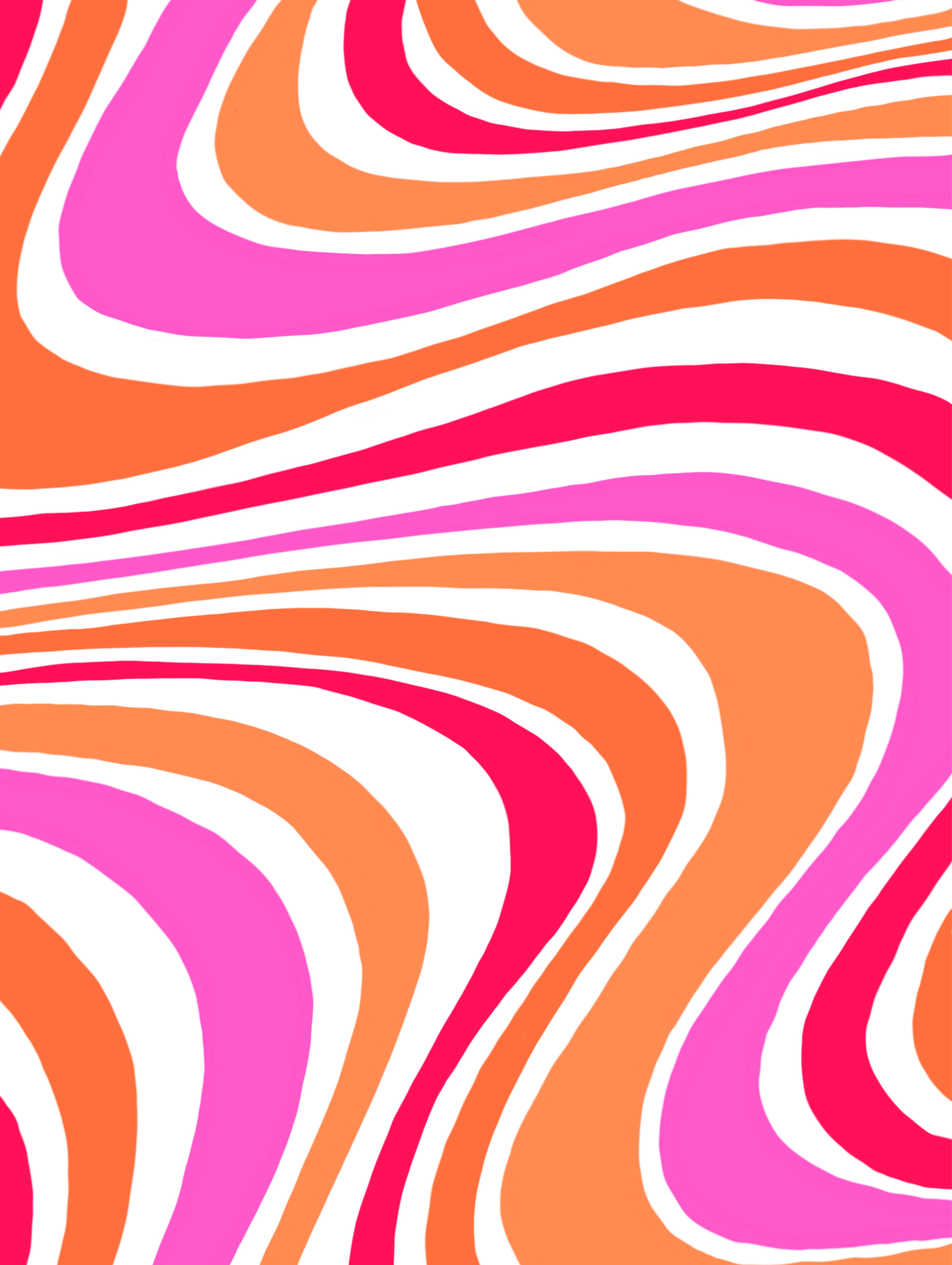 70's Groovy Background Texture Wavy Pink With Orange Tones Picha ya Ukuta