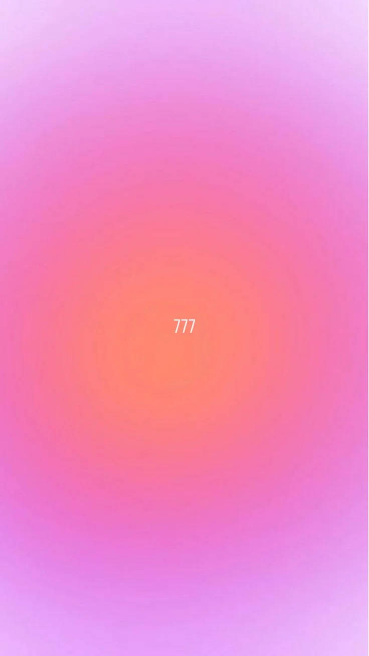 777 Pink na Machungwa Aura Aesthetic Picha ya Ukuta