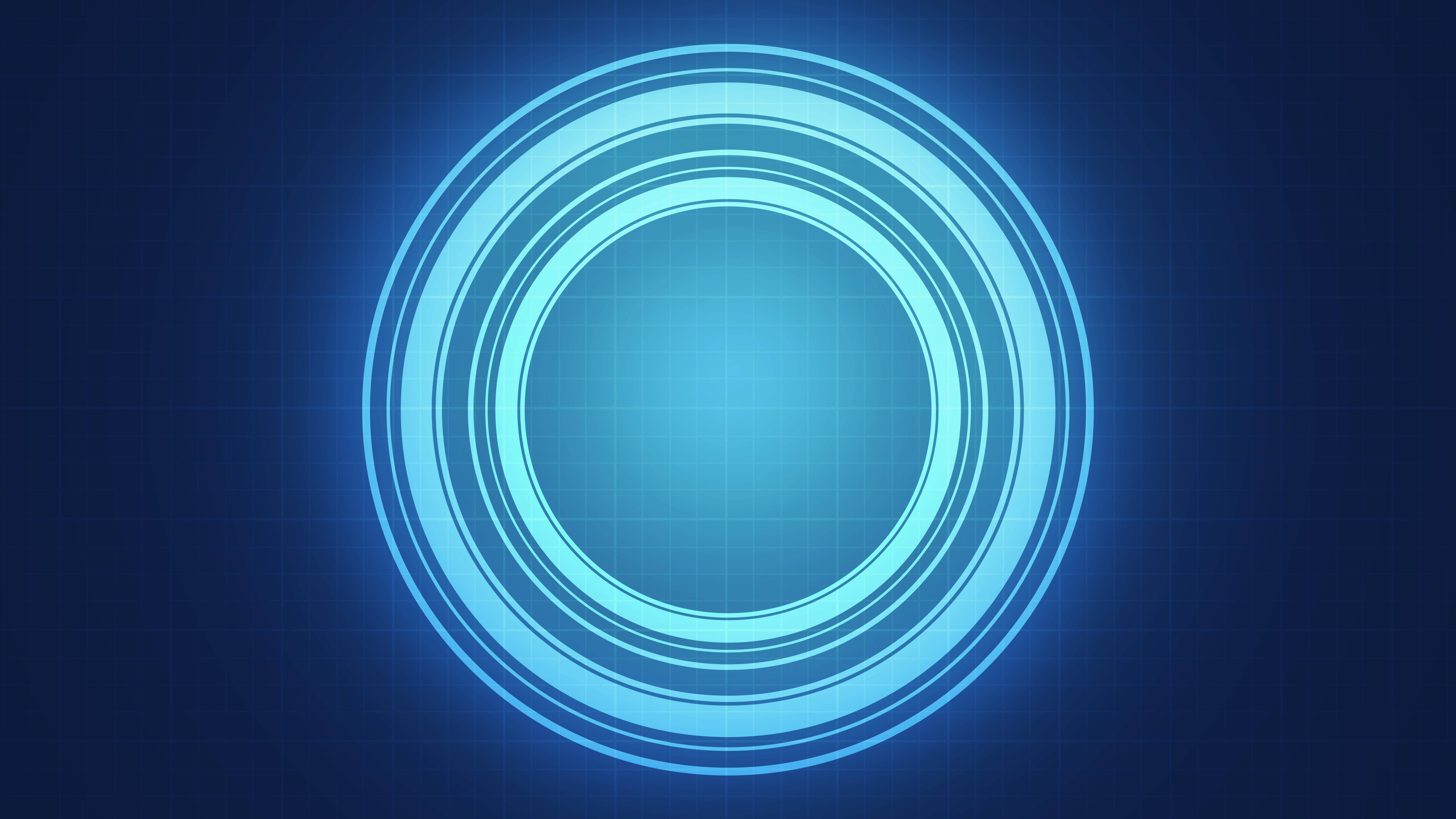 8K 7680x4320 Ultra HD Resolution Desktop Blue Circle Picha ya Ukuta
