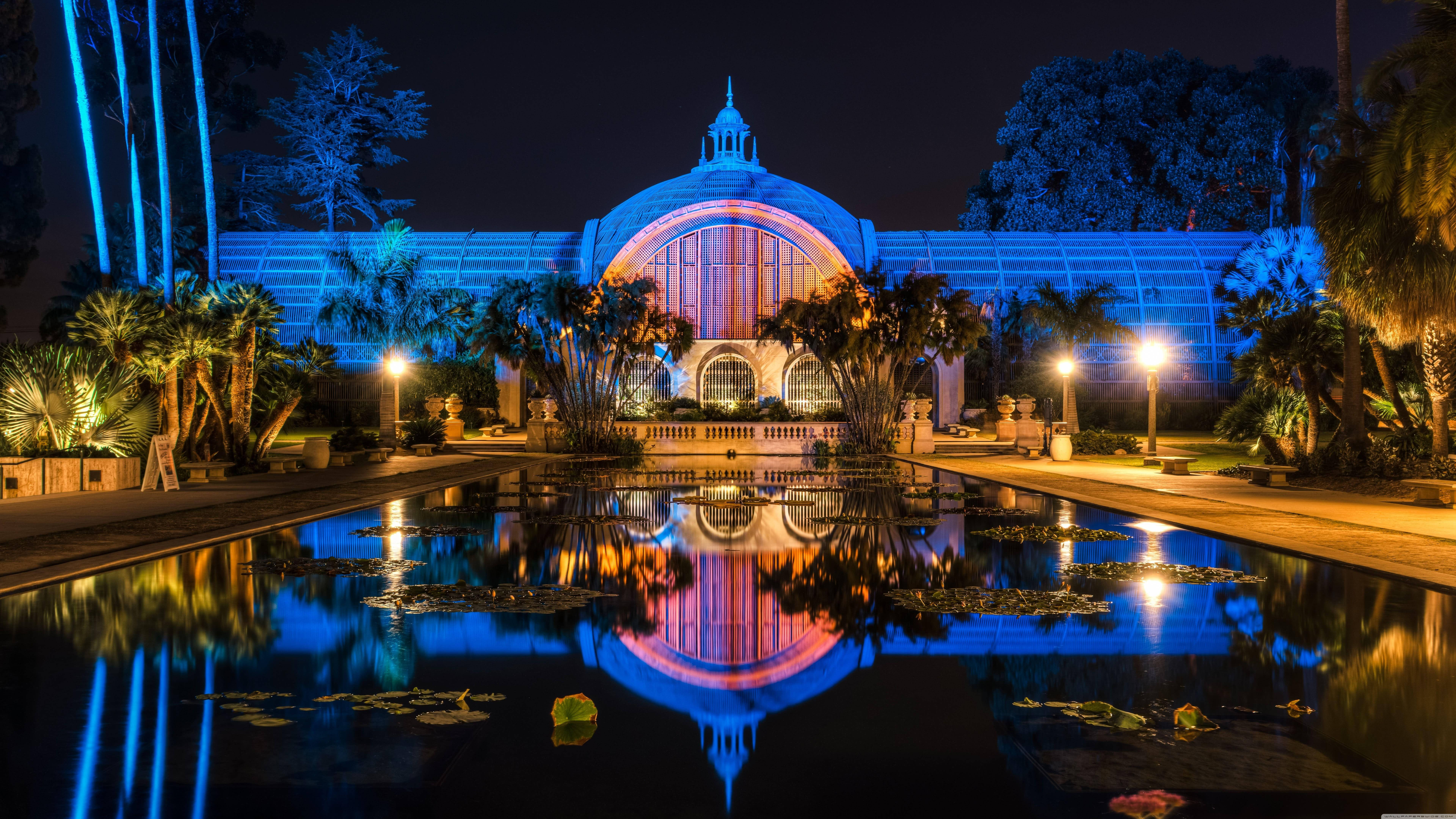 8K 7680x4320 Ultra HD Resolution Desktop Balboa Park Picha ya Ukuta
