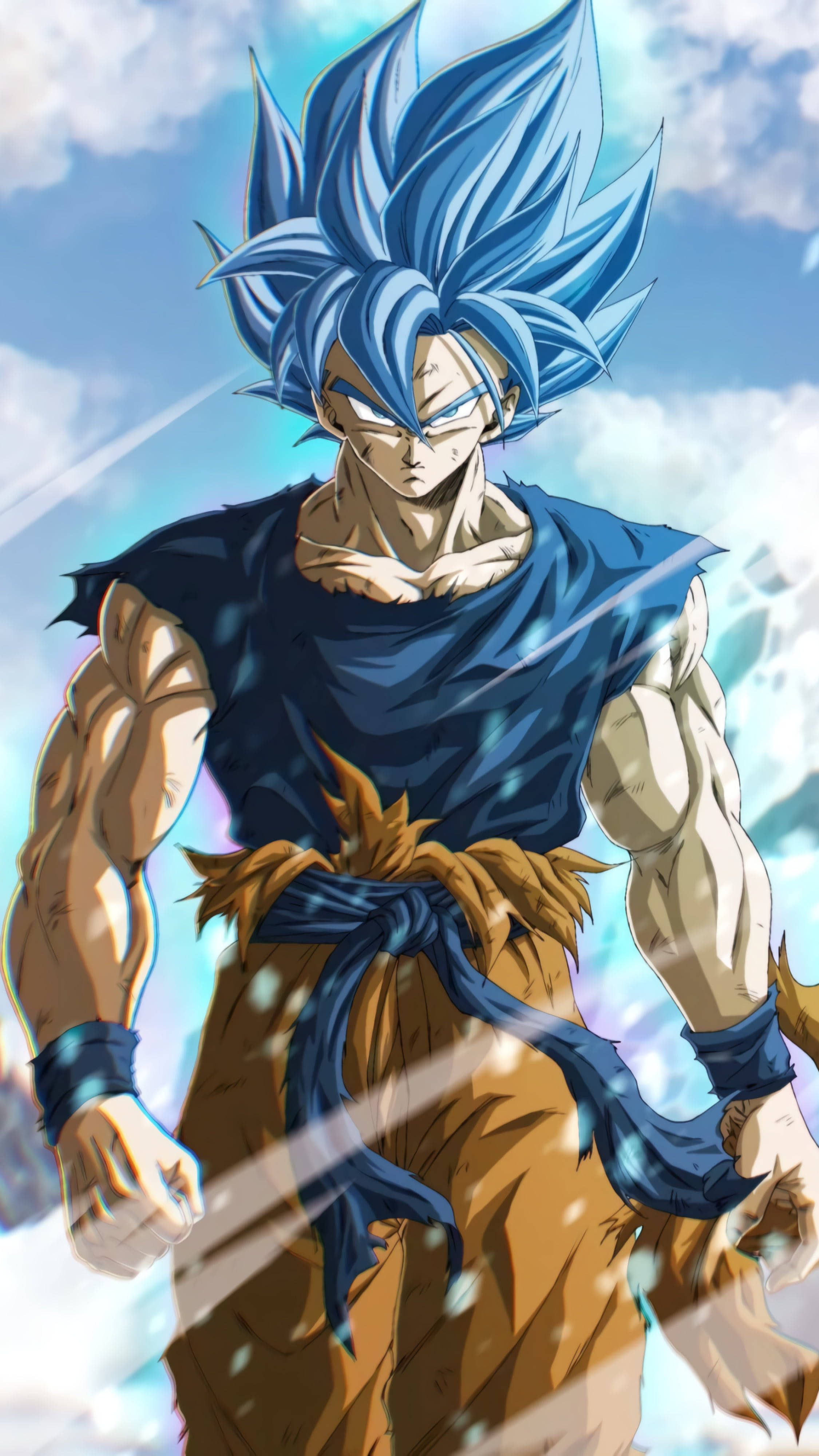 8K iPhone Goku Mwenye Nywele za Bluu Picha ya Ukuta