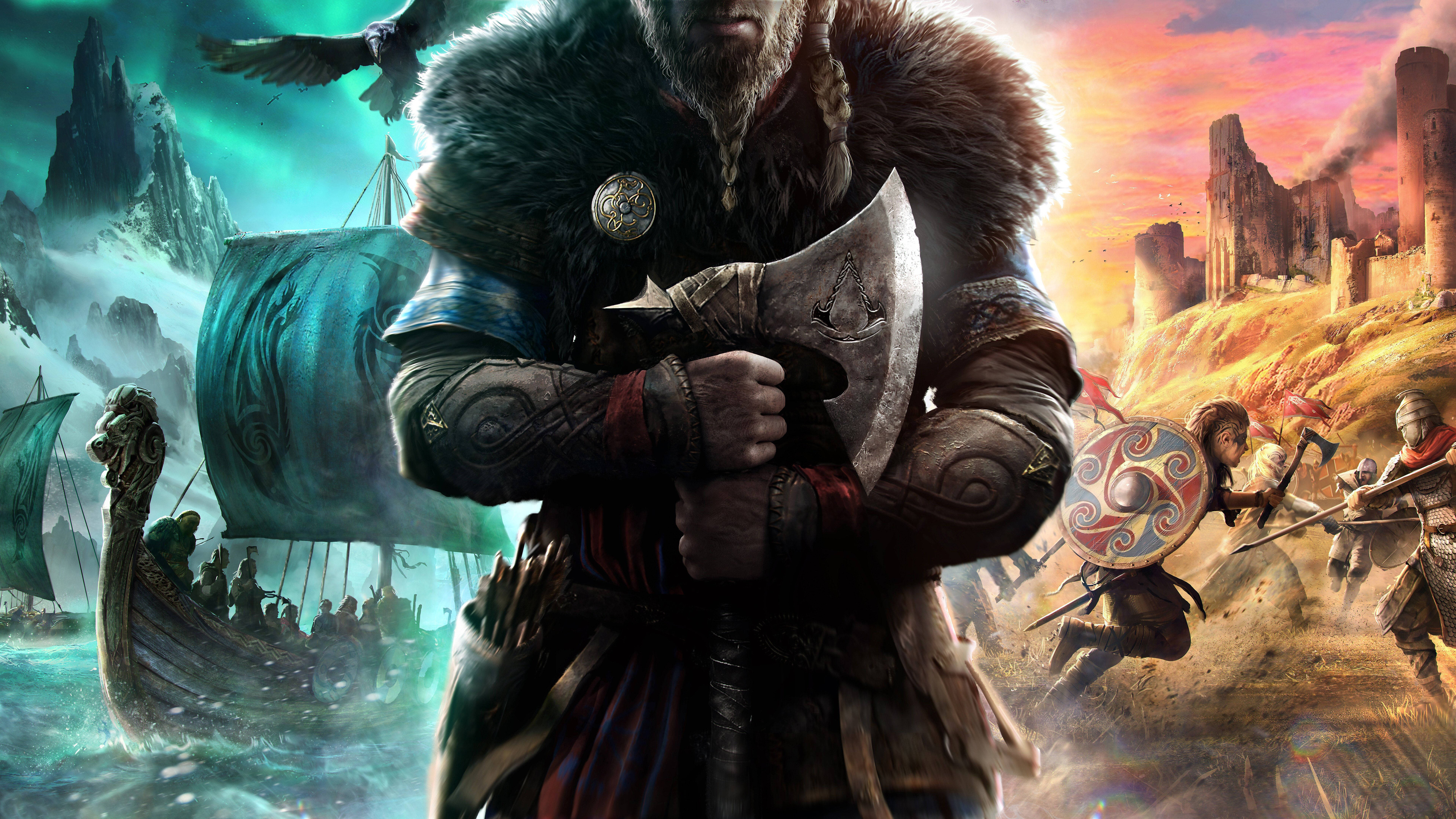 8K Michezo Assassin’s Creed: Valhalla Picha ya Ukuta