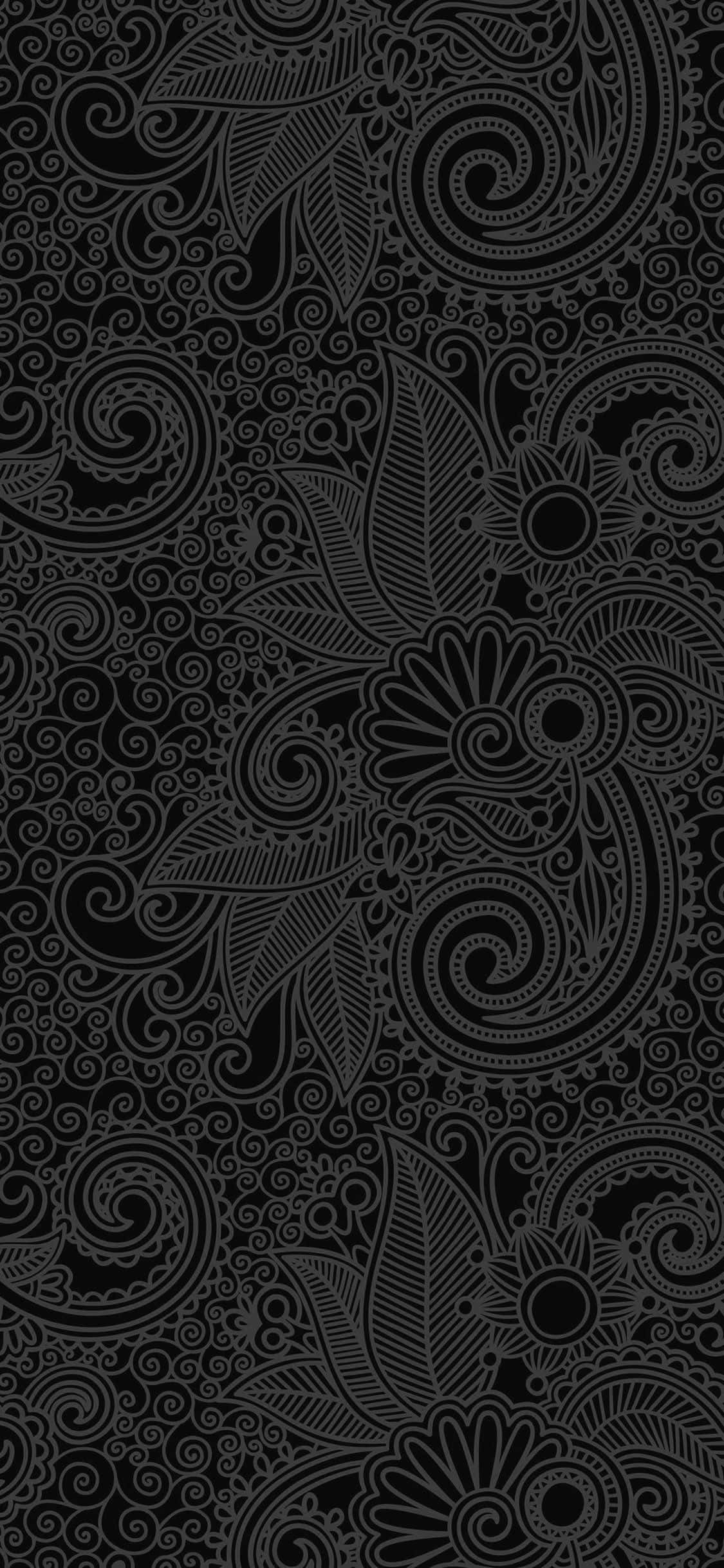 a black and white paisley pattern Picha ya Ukuta