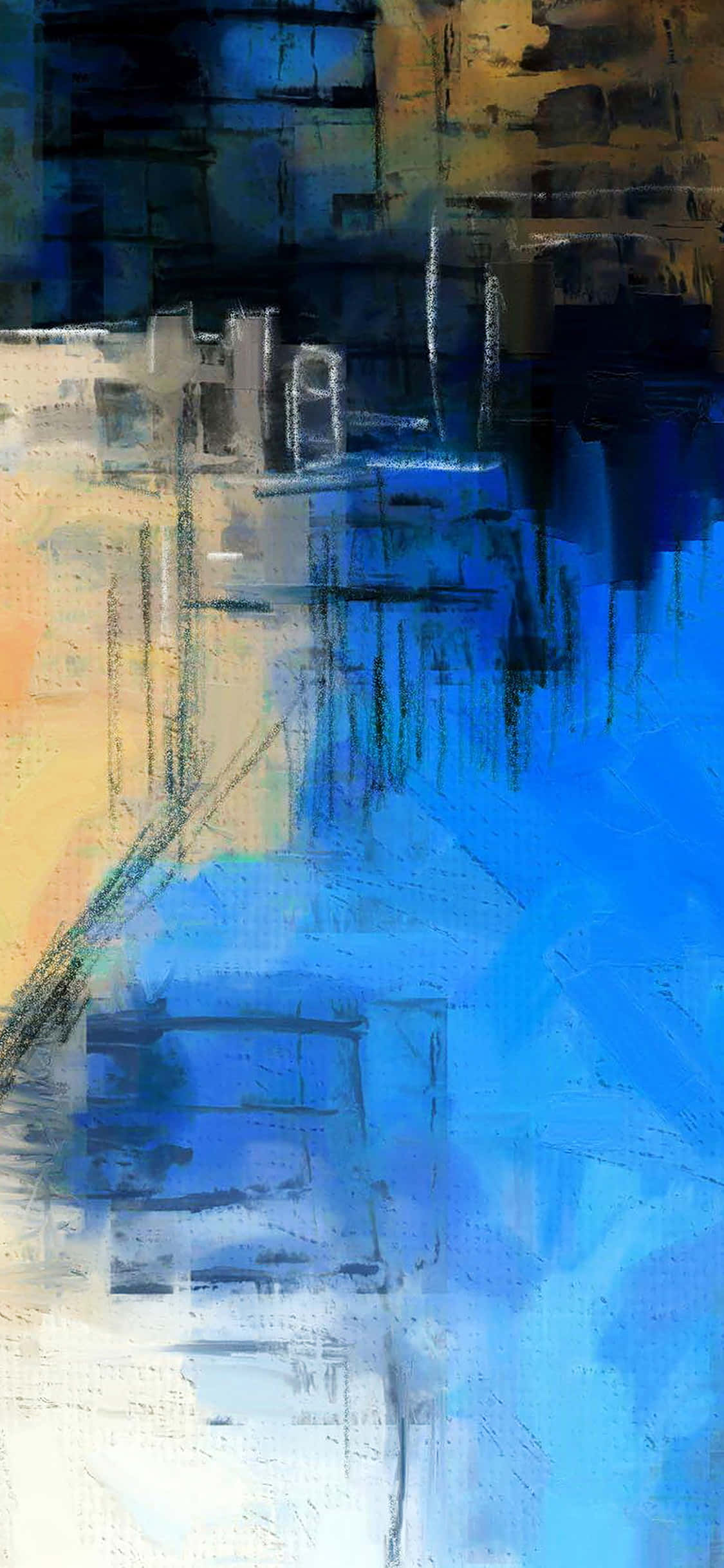 A bright and colorful watercolor painting of a surreal landscape, perfect for an iPhone wallpaper. Picha ya Ukuta