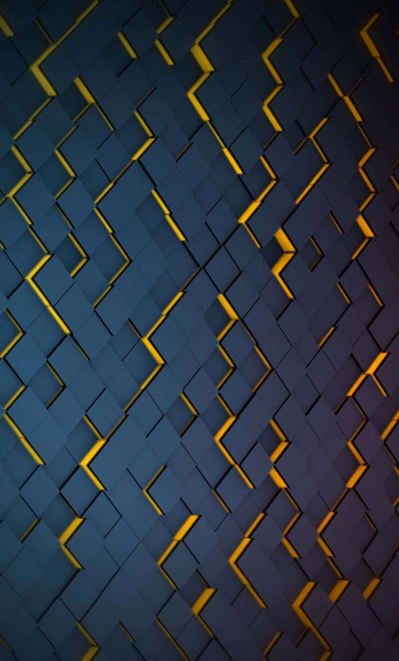 "A dynamic black and yellow graphic pattern" Picha ya Ukuta