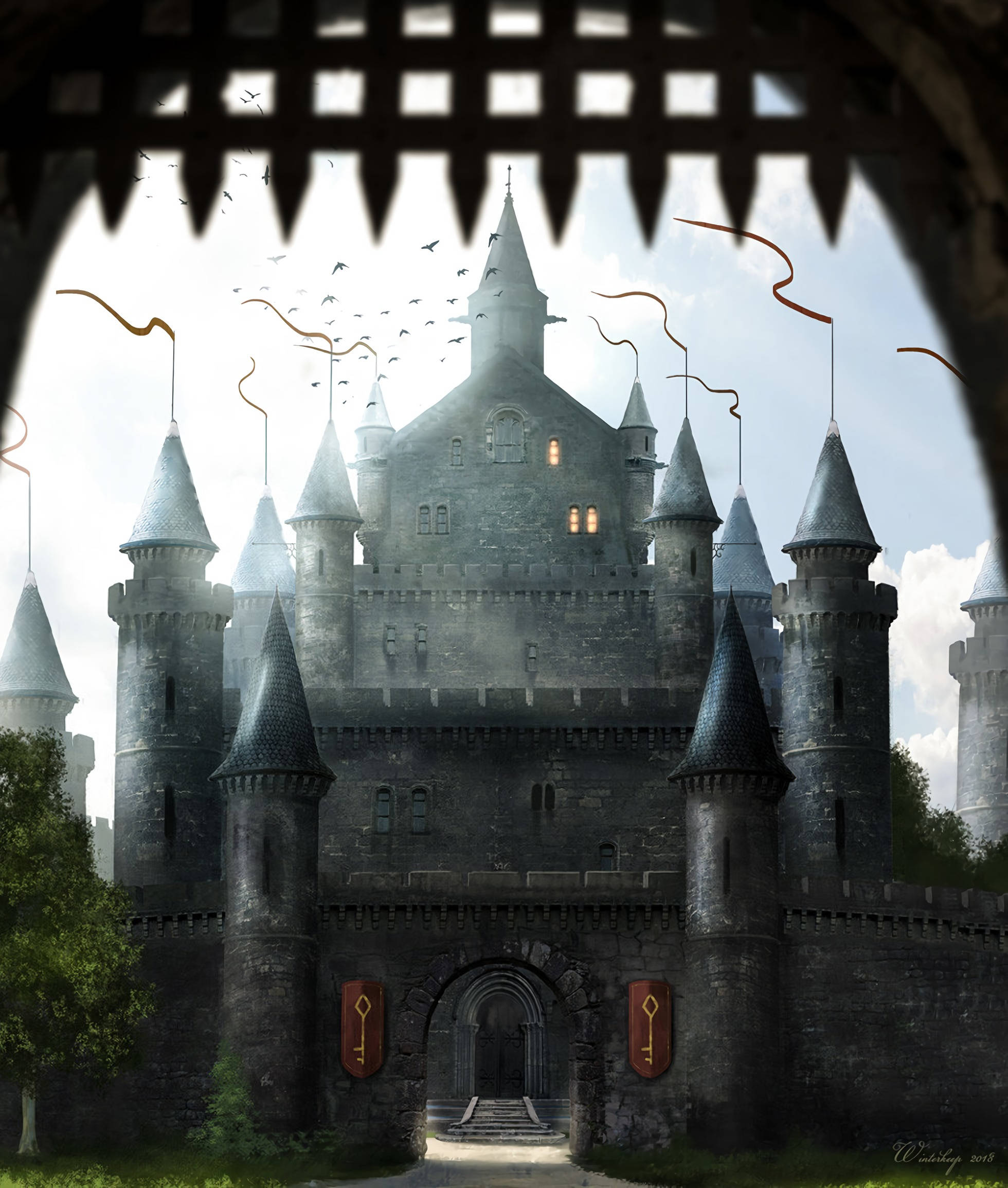 A majestic view of a Medieval Castle Fortress Picha ya Ukuta
