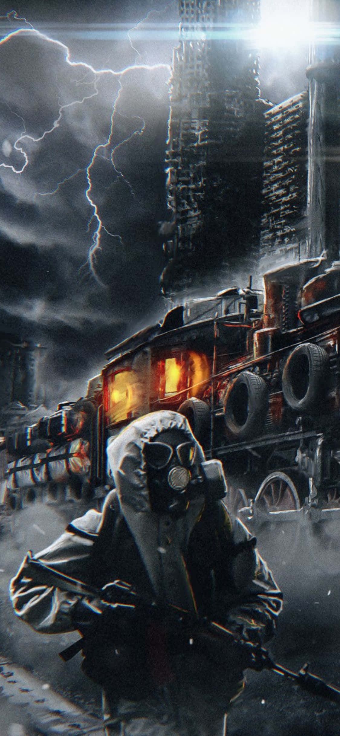 A mysterious world awaits you in Metro Exodus for iPhone X Picha ya Ukuta