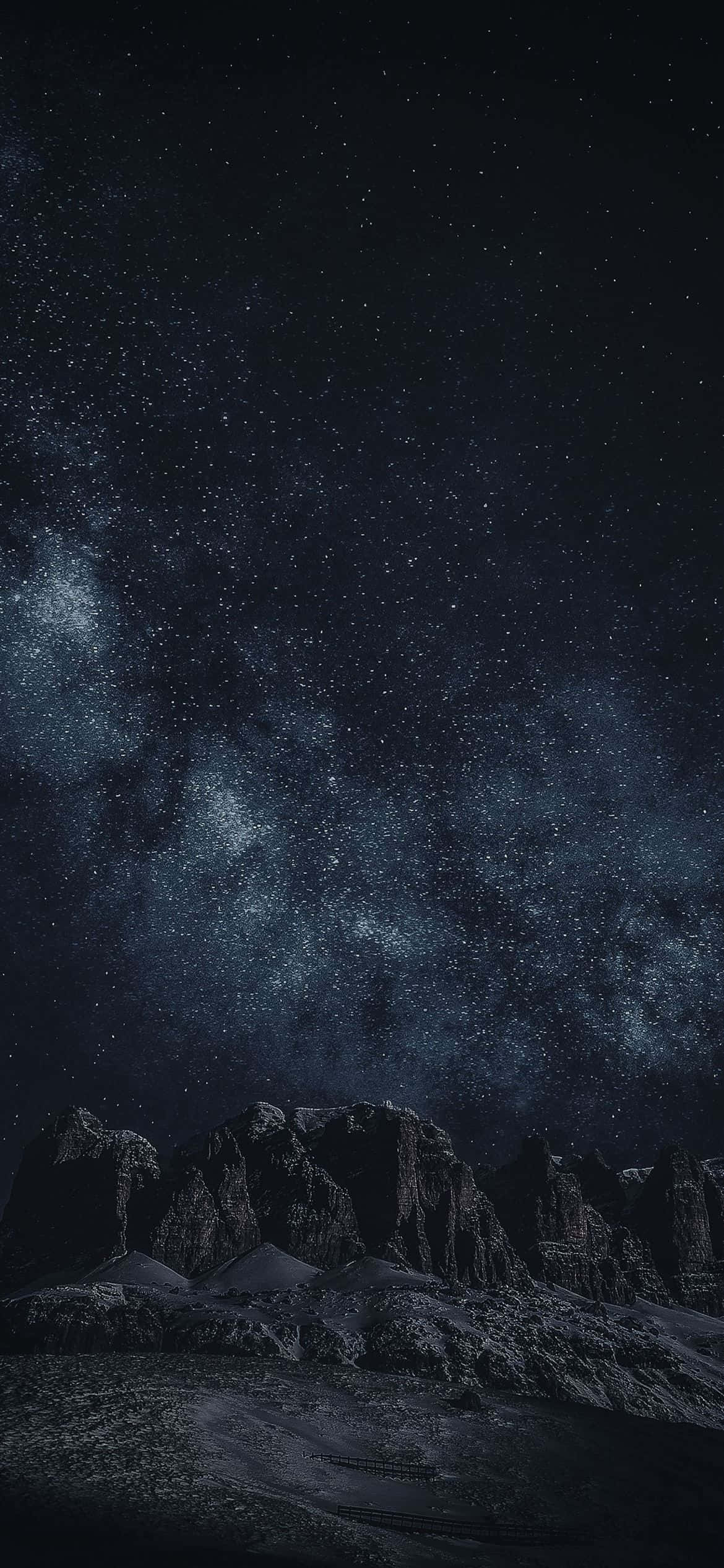 a night sky with stars and milky Picha ya Ukuta