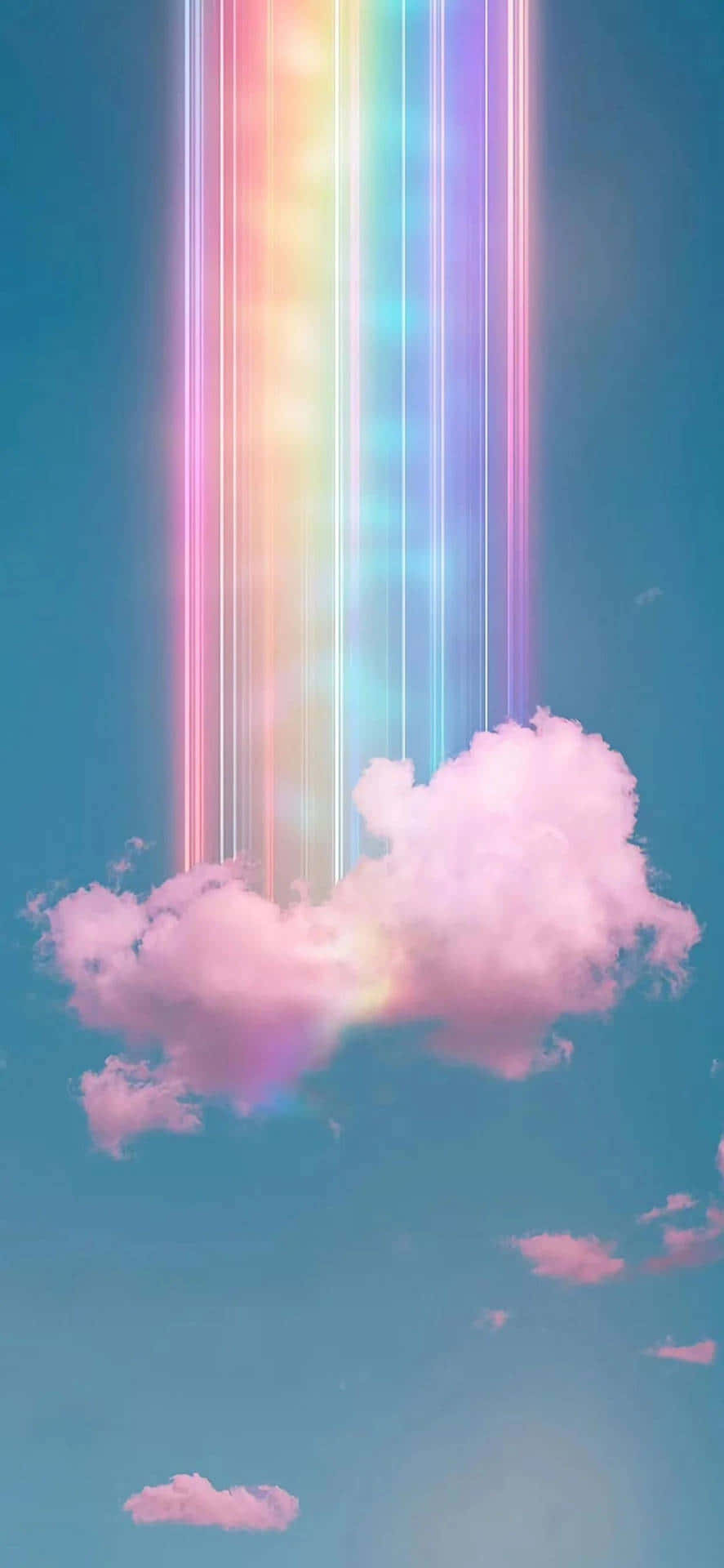 A pastel rainbow on a dreamy background Picha ya Ukuta