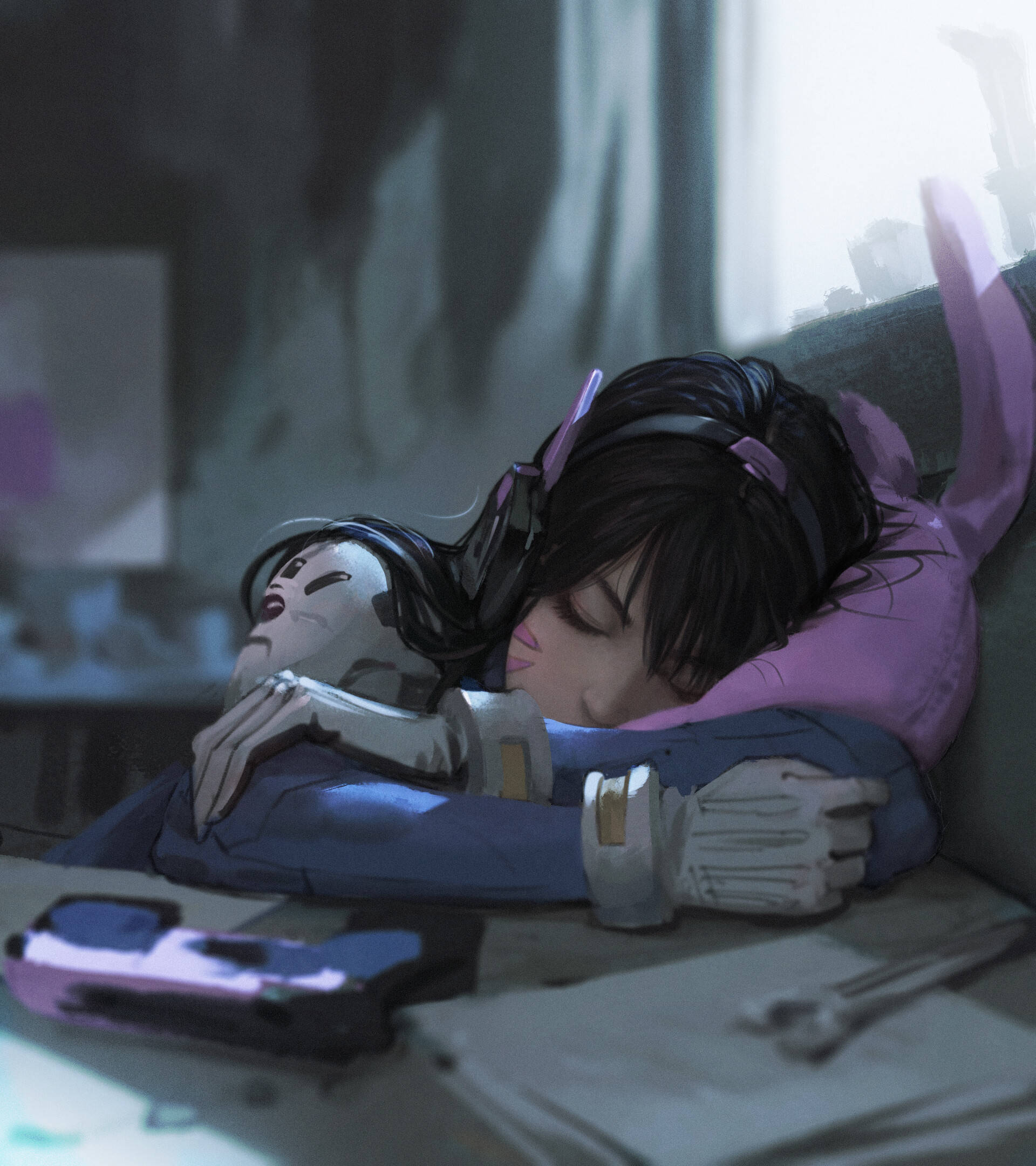 A peaceful nap inside her home Picha ya Ukuta