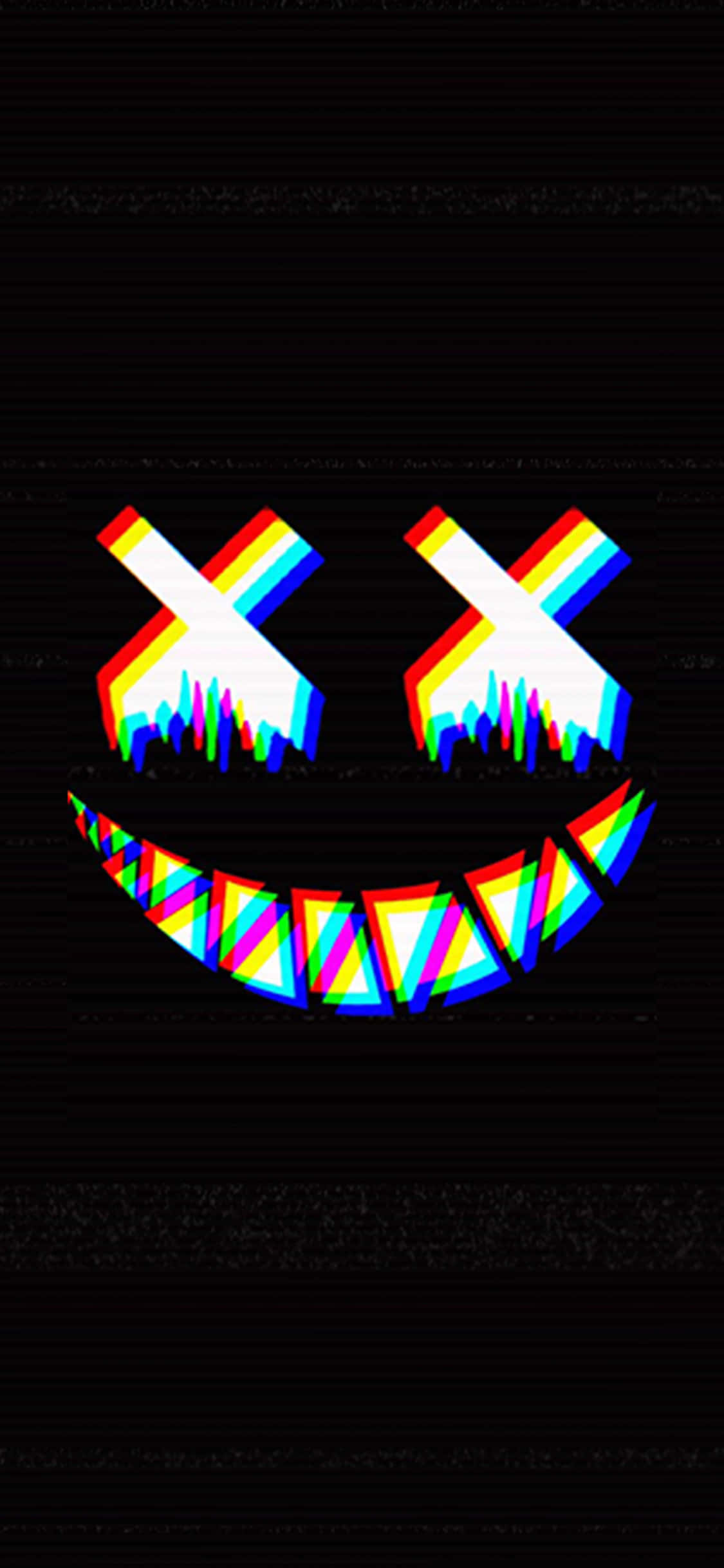 a rainbow colored face with a rainbow colored smile Picha ya Ukuta