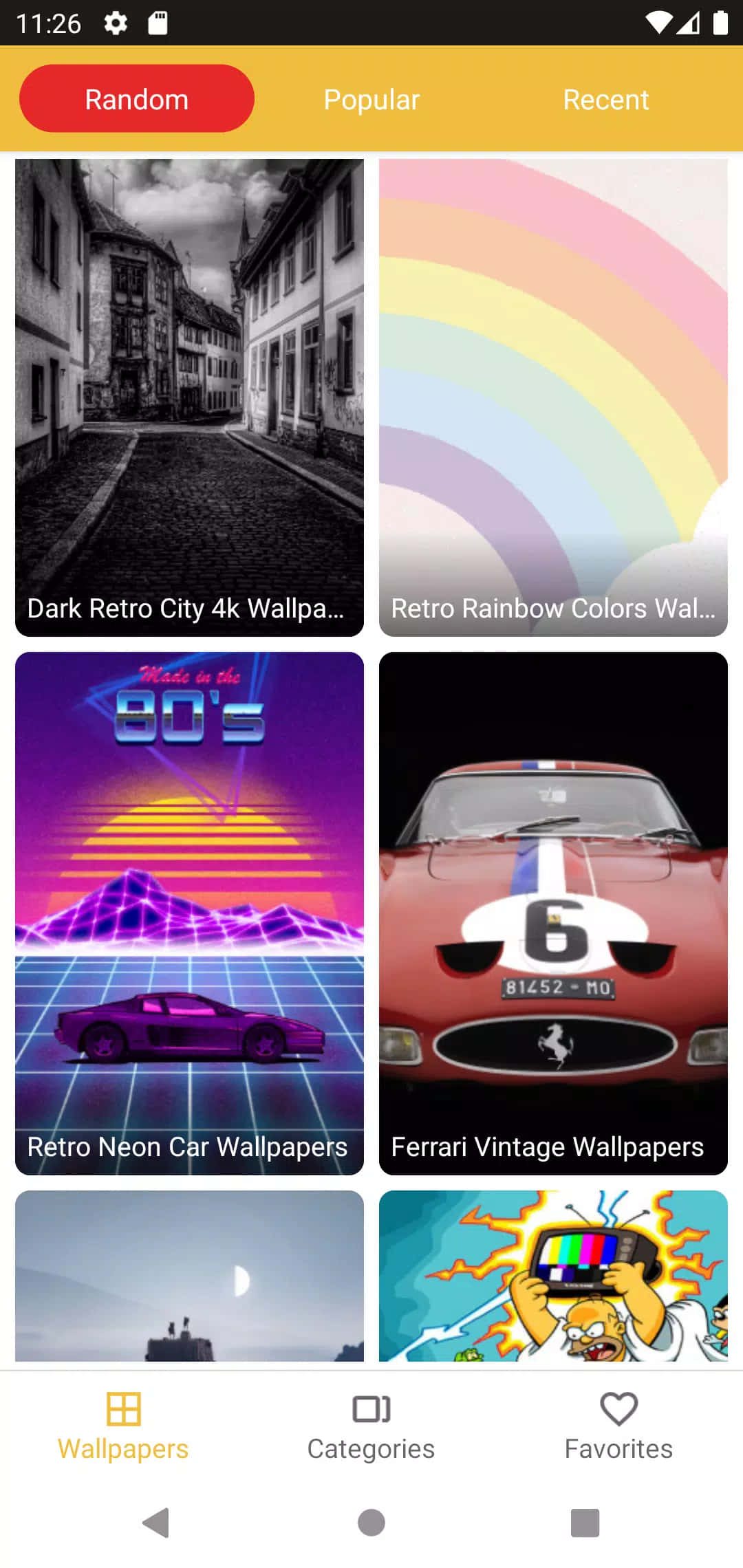 a screenshot of the wallpapers app on a phone Picha ya Ukuta