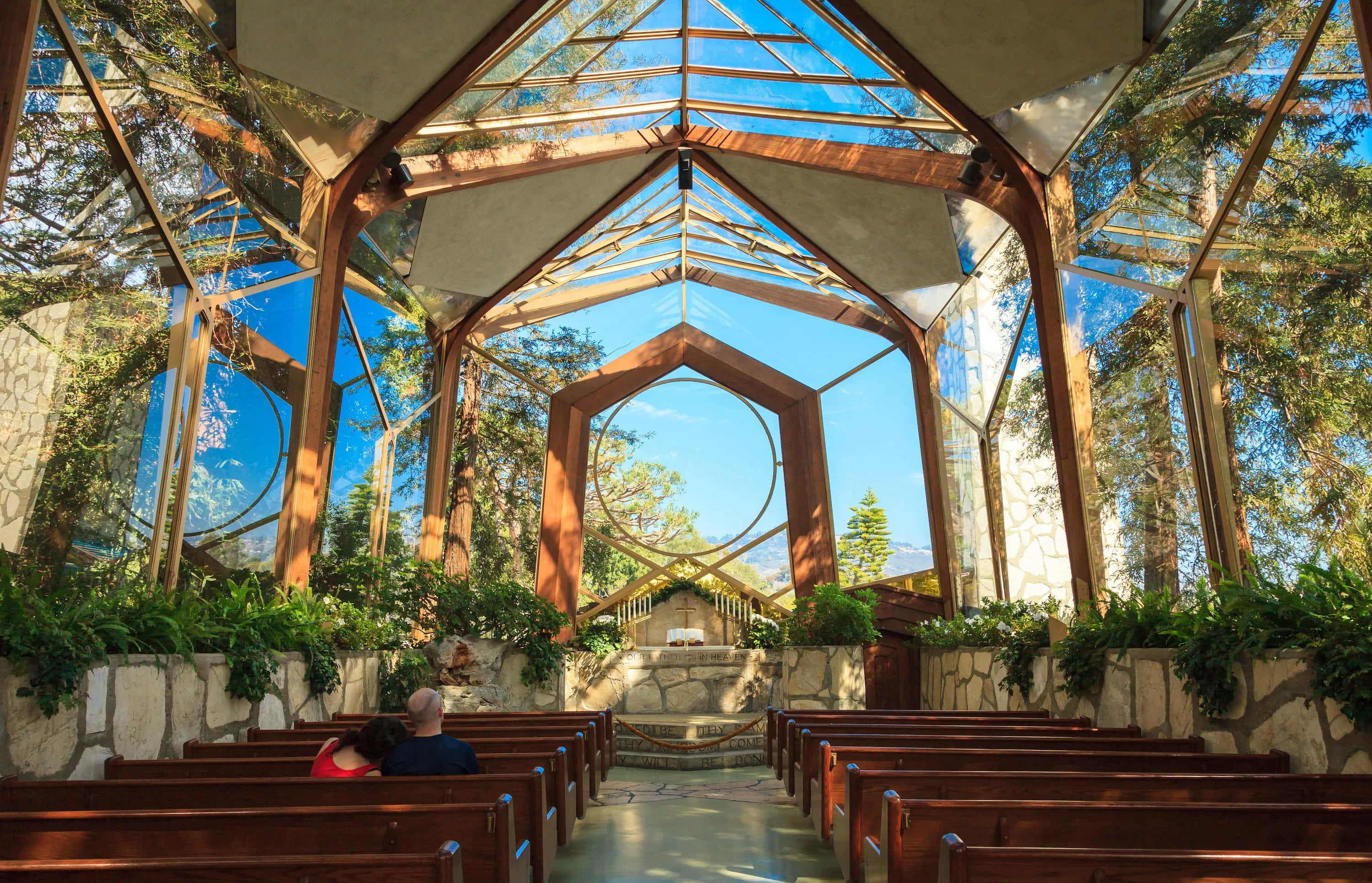 "A sunset near a church brings a serene feeling of peace." Picha ya Ukuta