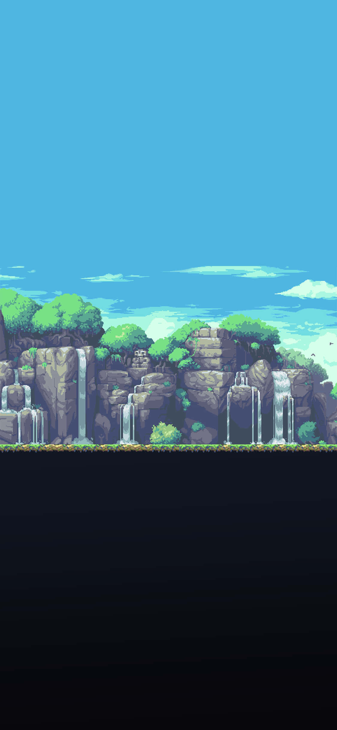 A Uniquely Colored Pixel Landscape Picha ya Ukuta