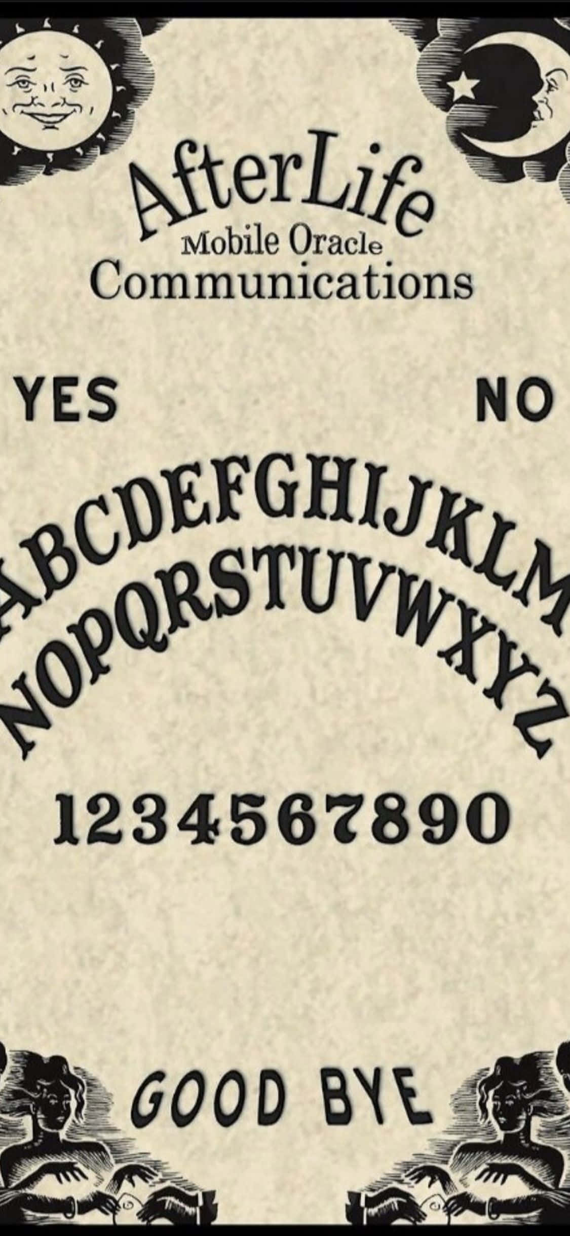 A vintage Ouija Board on a mystical wooden surface. Picha ya Ukuta