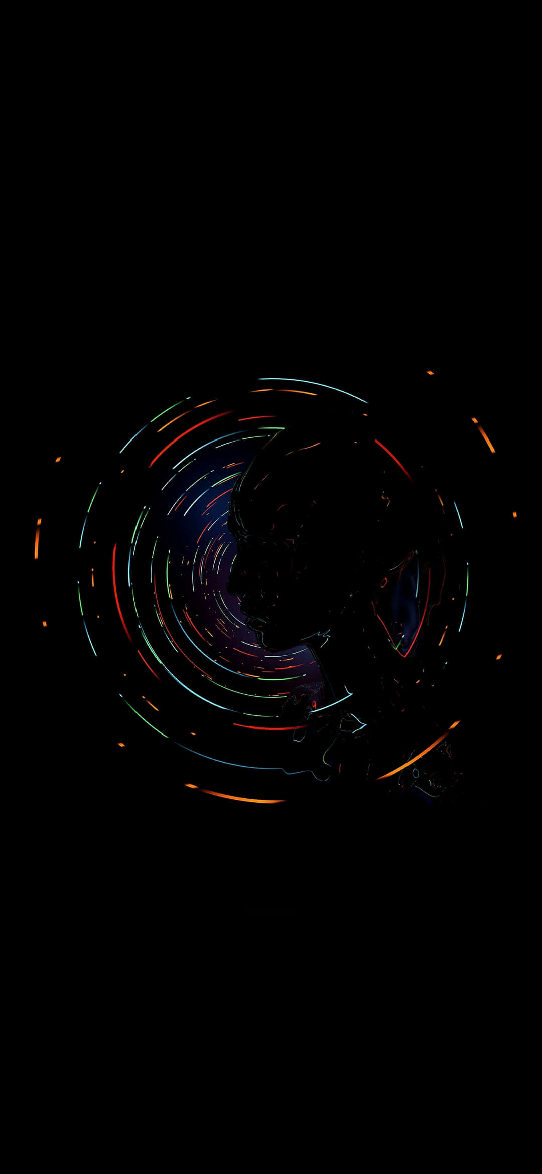Abstract Face Silhouette Pixel 3XL AMOLED Background Picha ya Ukuta
