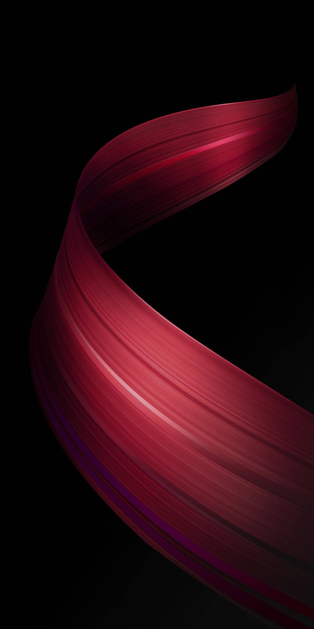Abstract Red Ribbon Oppo A5s Picha ya Ukuta
