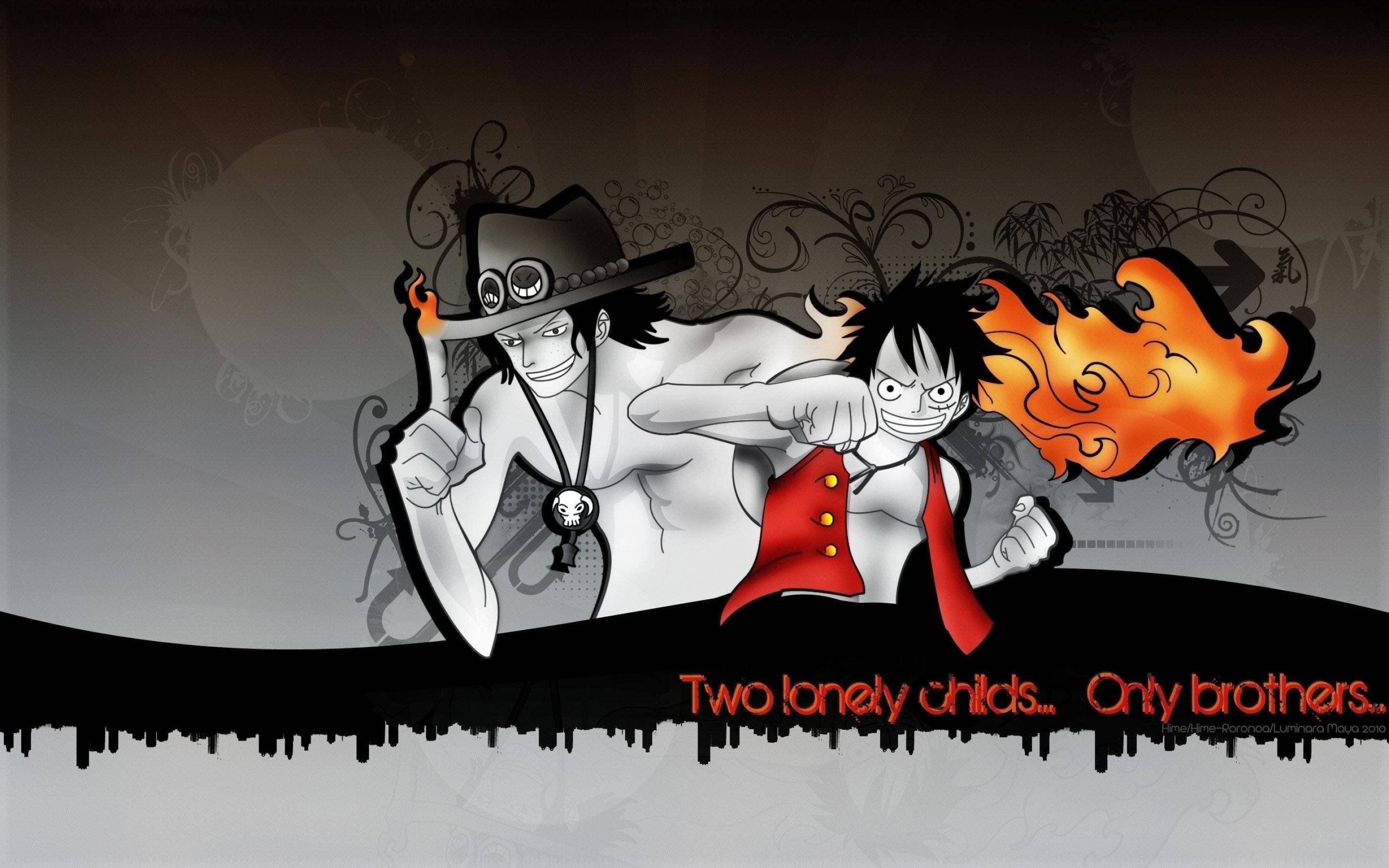 Ace Na Luffy Ndugu wa One Piece Picha ya Ukuta