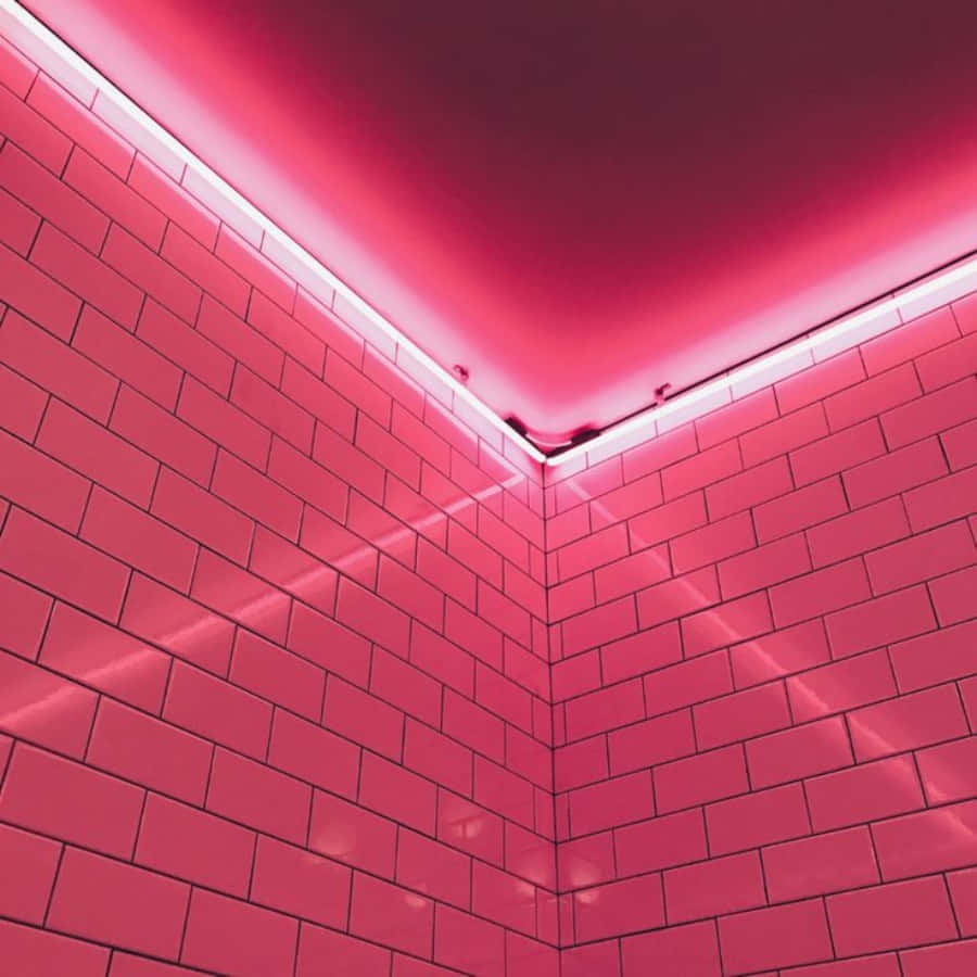 "Acha ndoto zako ziangaze maisha yako kama aesthetic ya neon pink" Picha ya Ukuta