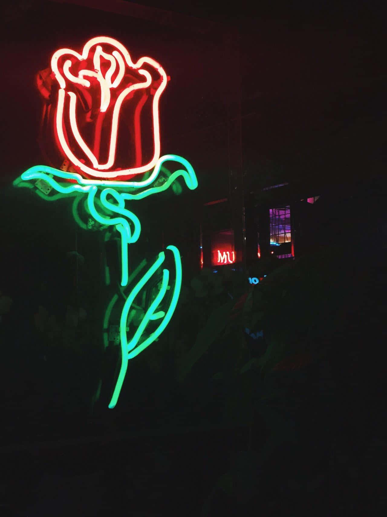 Acha taa za neon zikuongoze na kukuonyesha njia Picha ya Ukuta