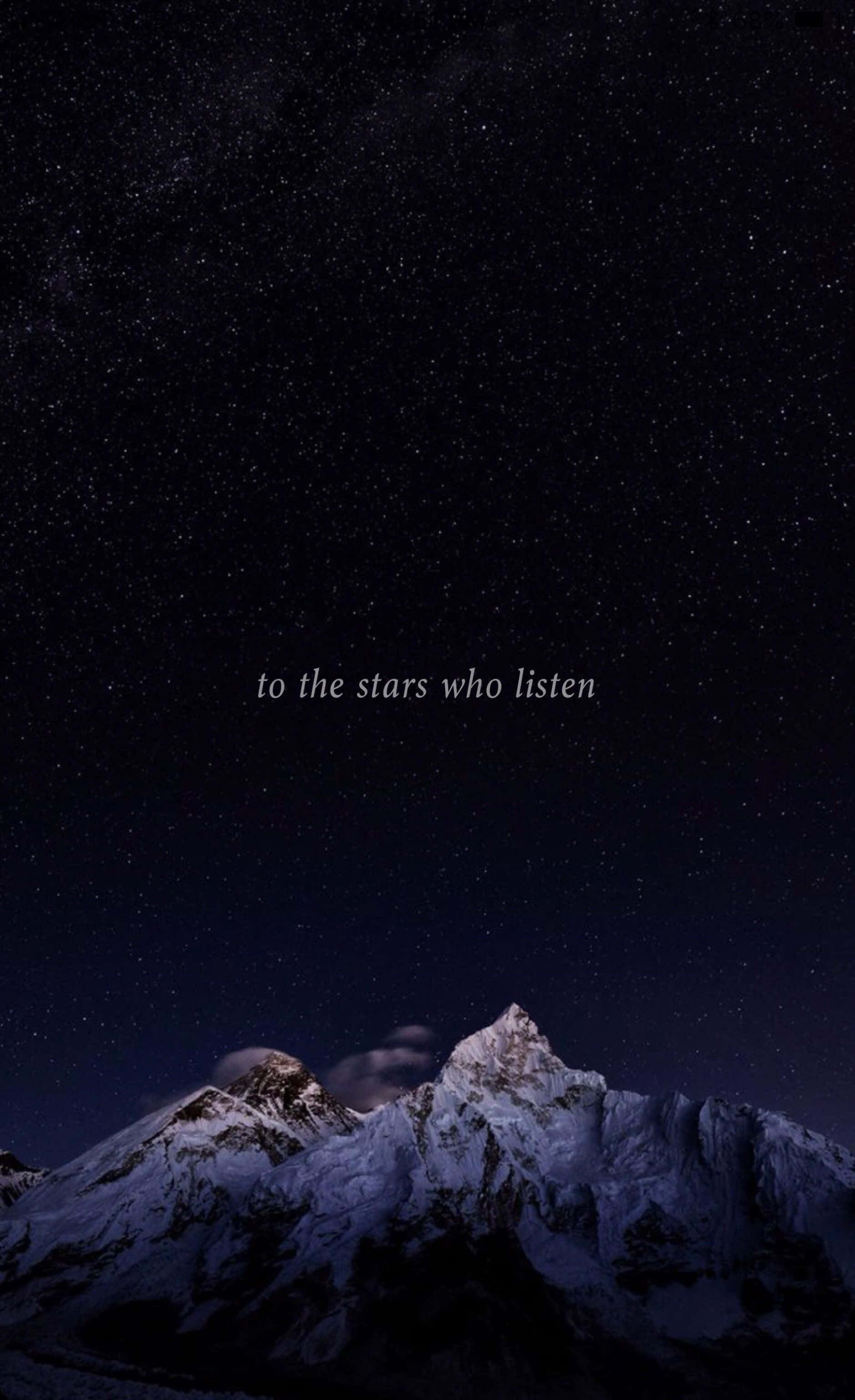 ACOTAR Quote Dark Snowy Mountain Picha ya Ukuta